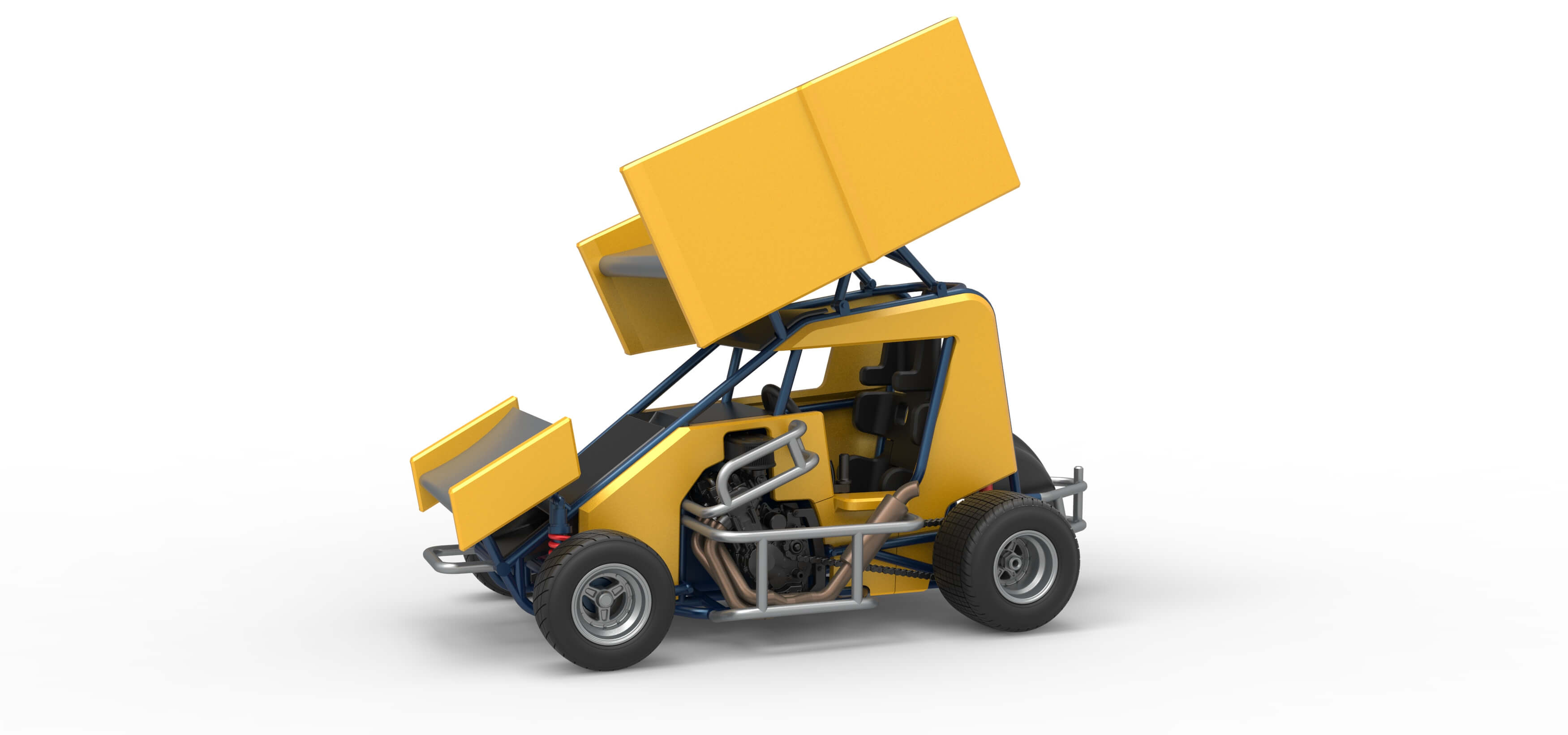 Winged 600 Micro Sprint Car Scale 1:25 3D Model