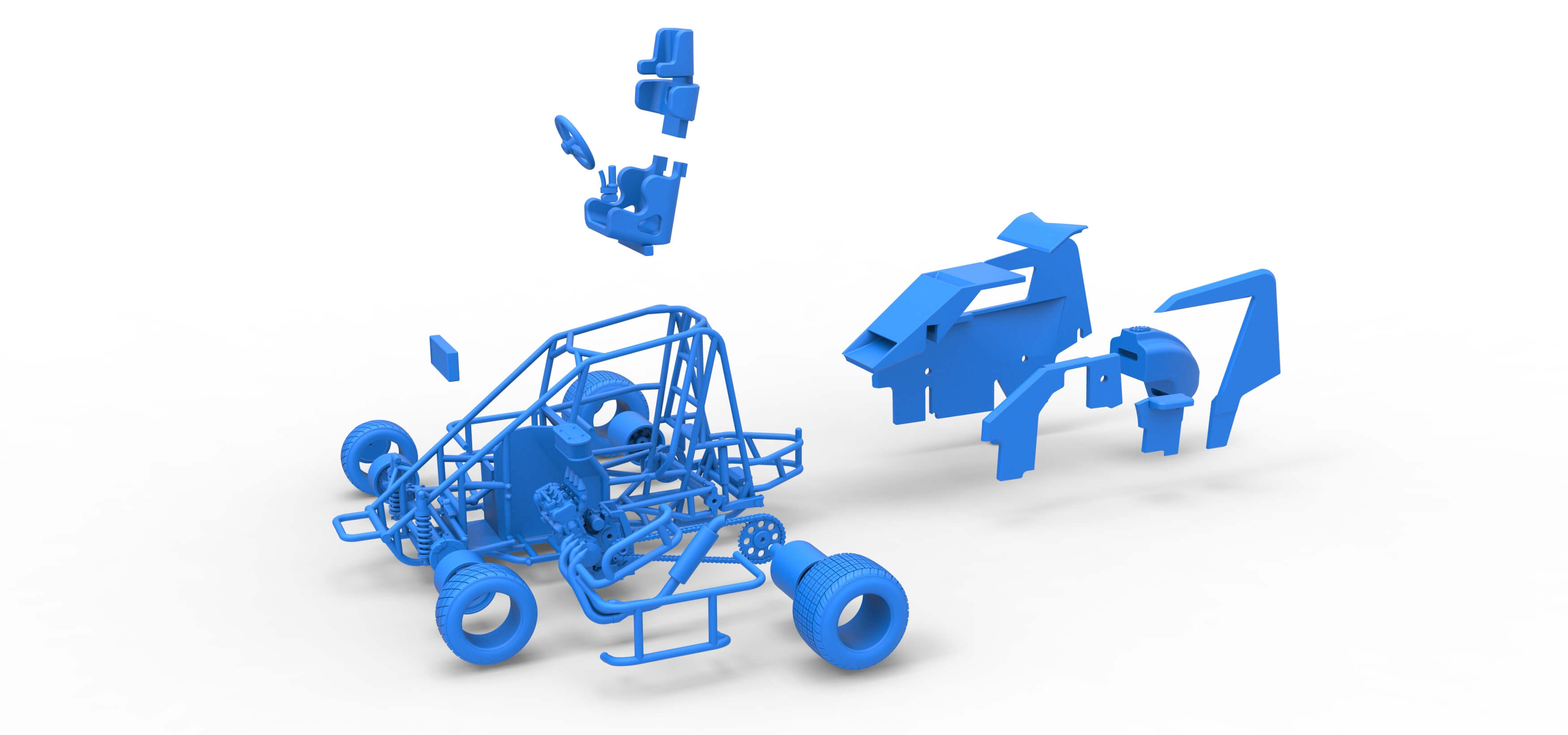 600 Micro Sprint Car Scale 1:25 3D Model