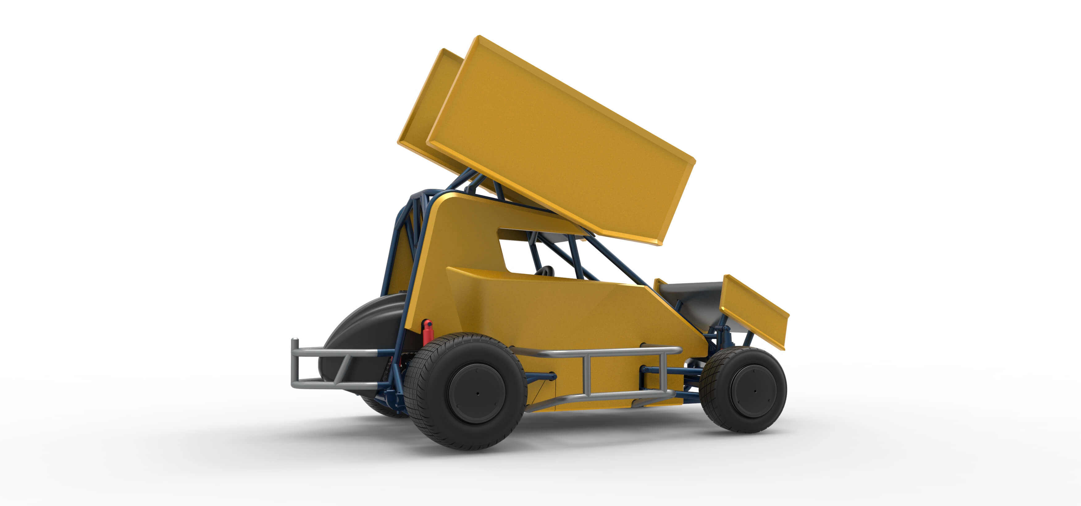 Winged 600 Micro Sprint Car Scale 1:25 3D Model