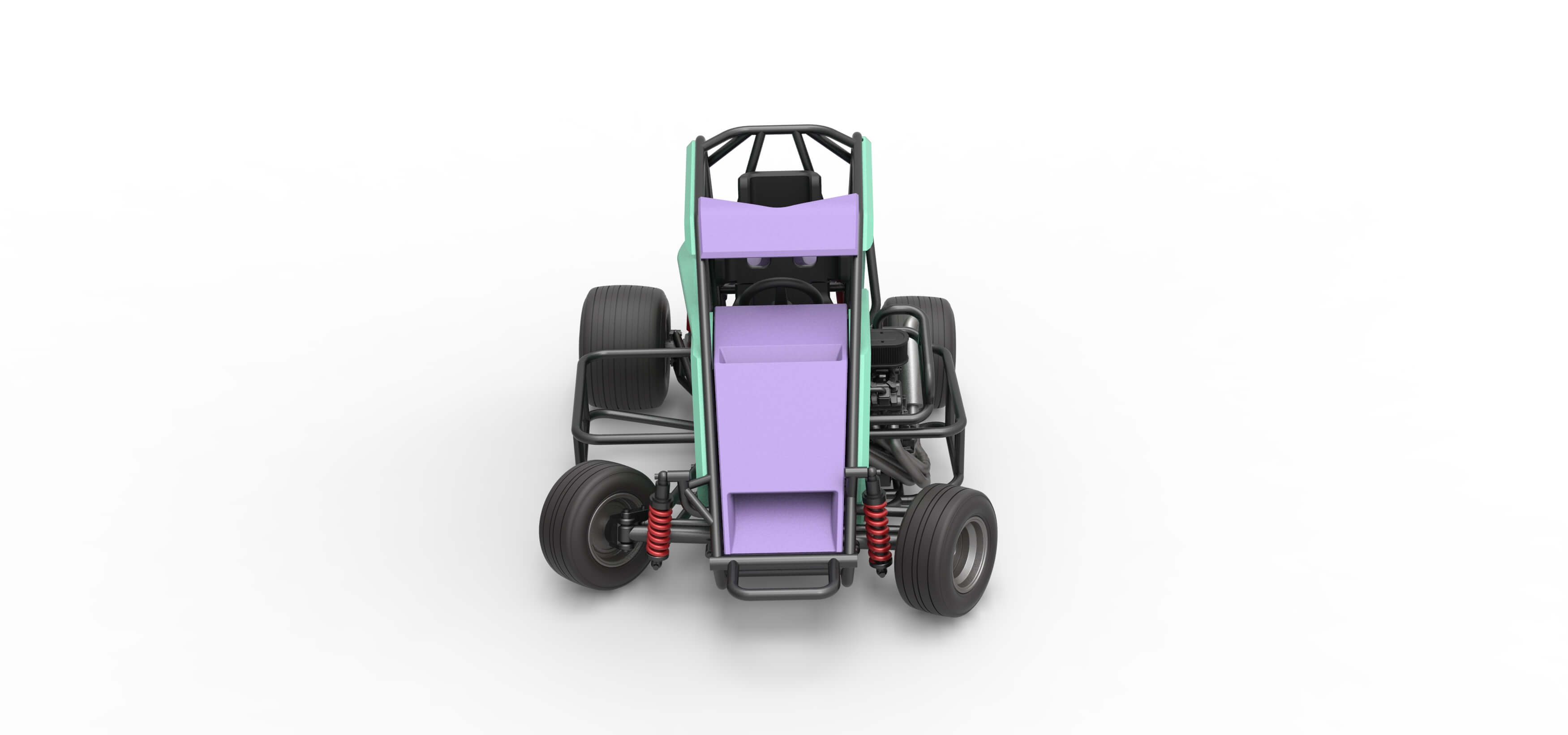 600 Micro Sprint Car While Turning 1:25 3D Model