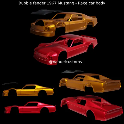 Bubble fender 1967 Mustang - Race car body By Nahuel Customs
