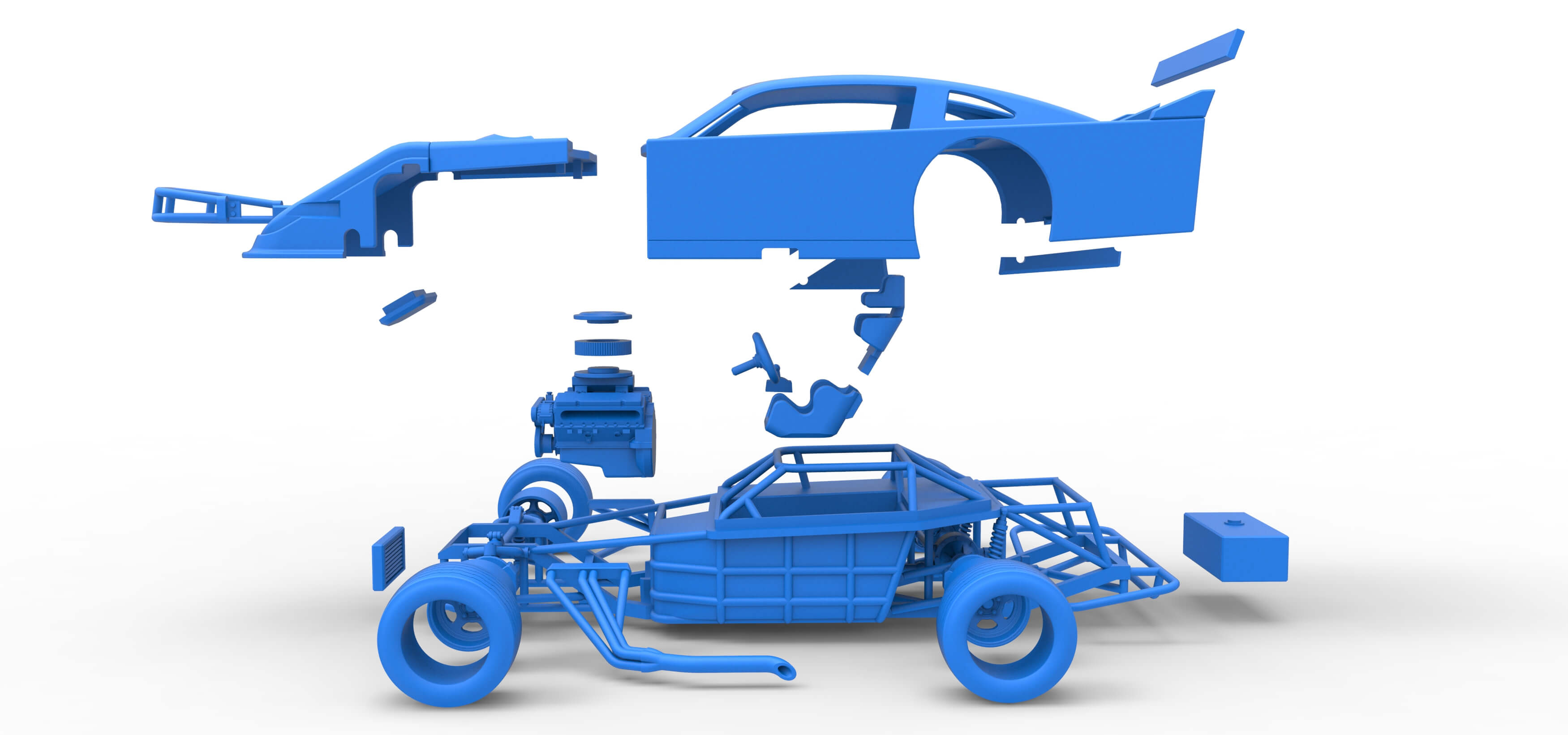 Asphalt Modified Stock Car V4 Scale 1:25 3D Model