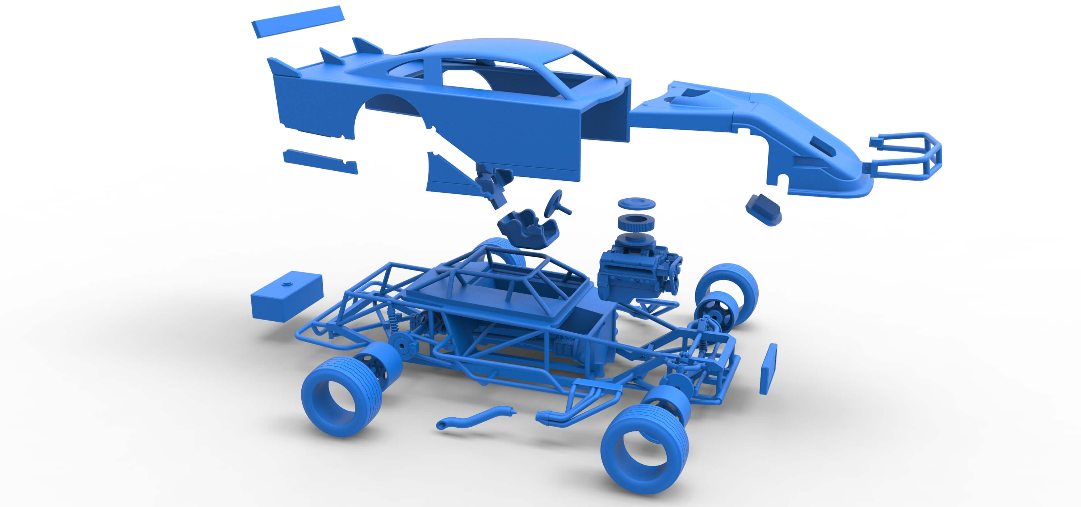 Asphalt Modified Stock Car V4 Scale 1:25 3D Model