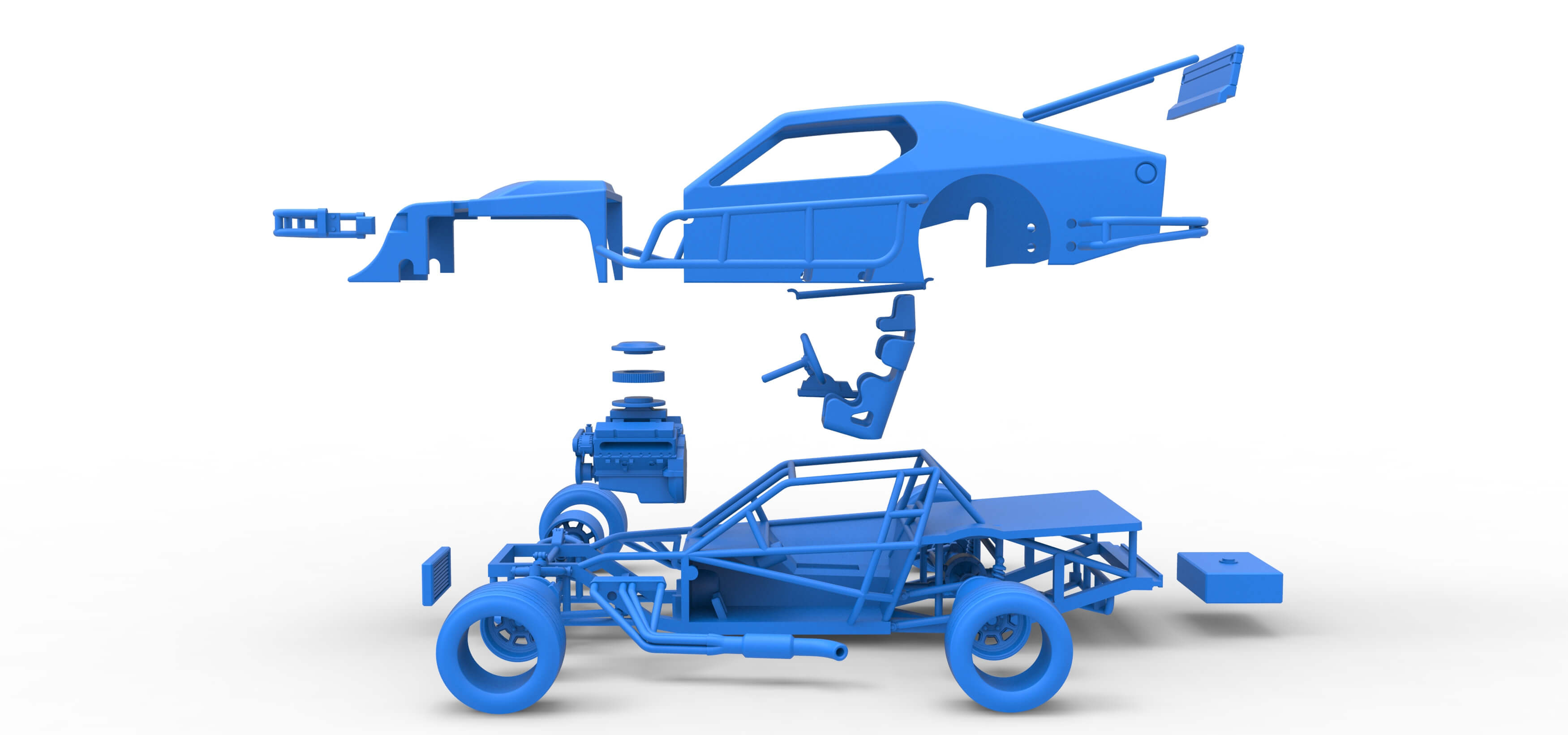 Asphalt Modified Stock Car Version 2 Scale 1:25 3D Model