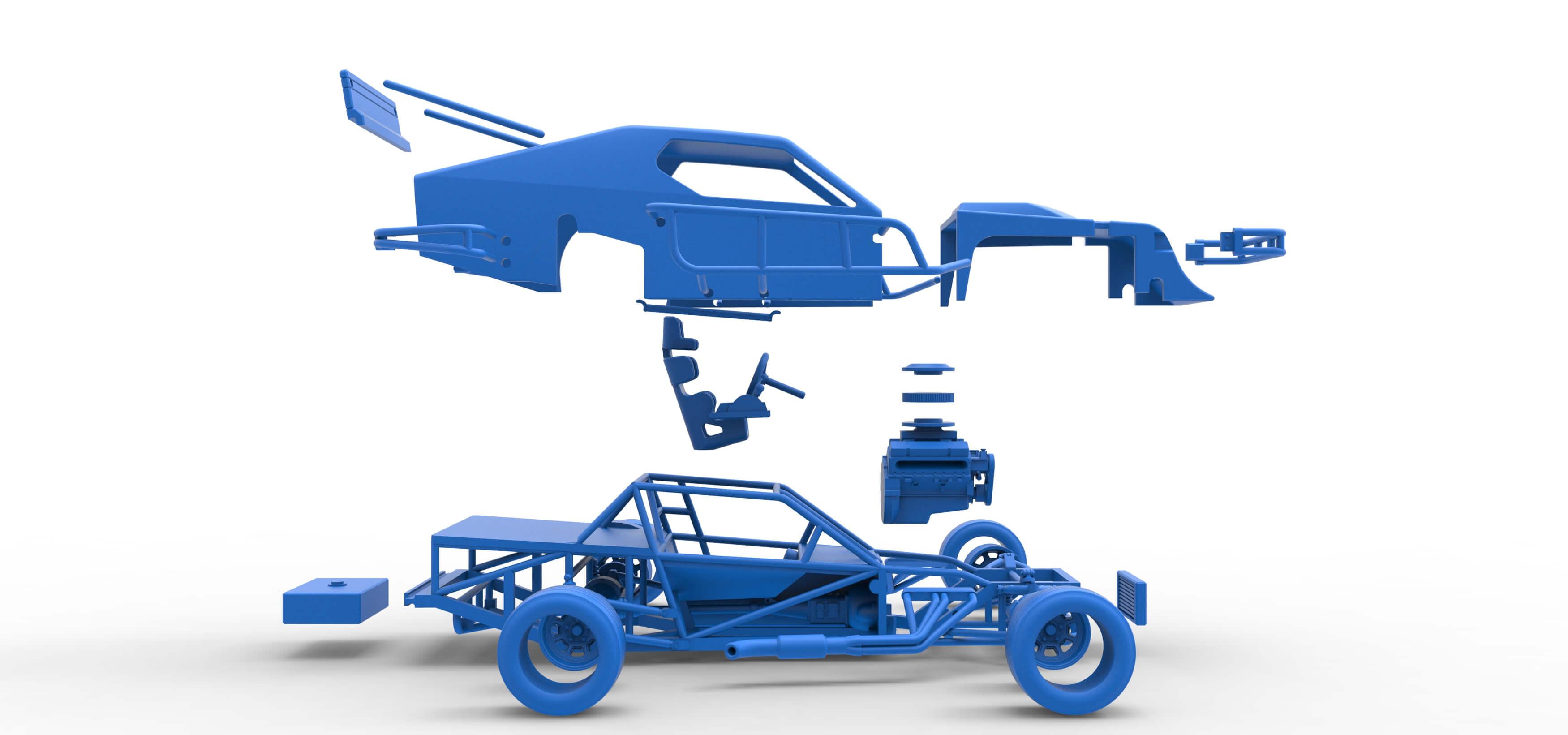 Asphalt Modified Stock Car Version 2 Scale 1:25 3D Model