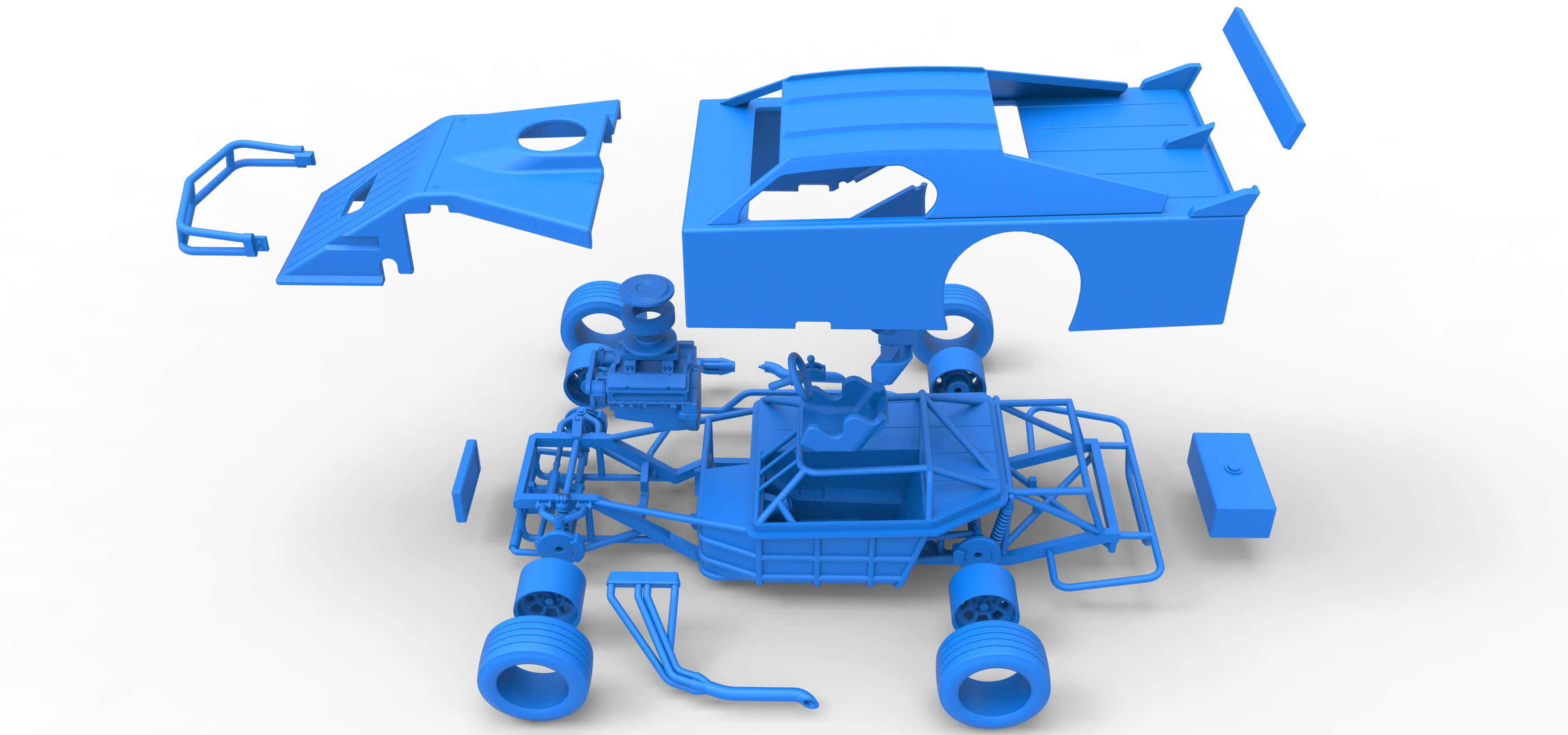 Asphalt Modified Stock Car Version 3 Scale 1:25 3D Model