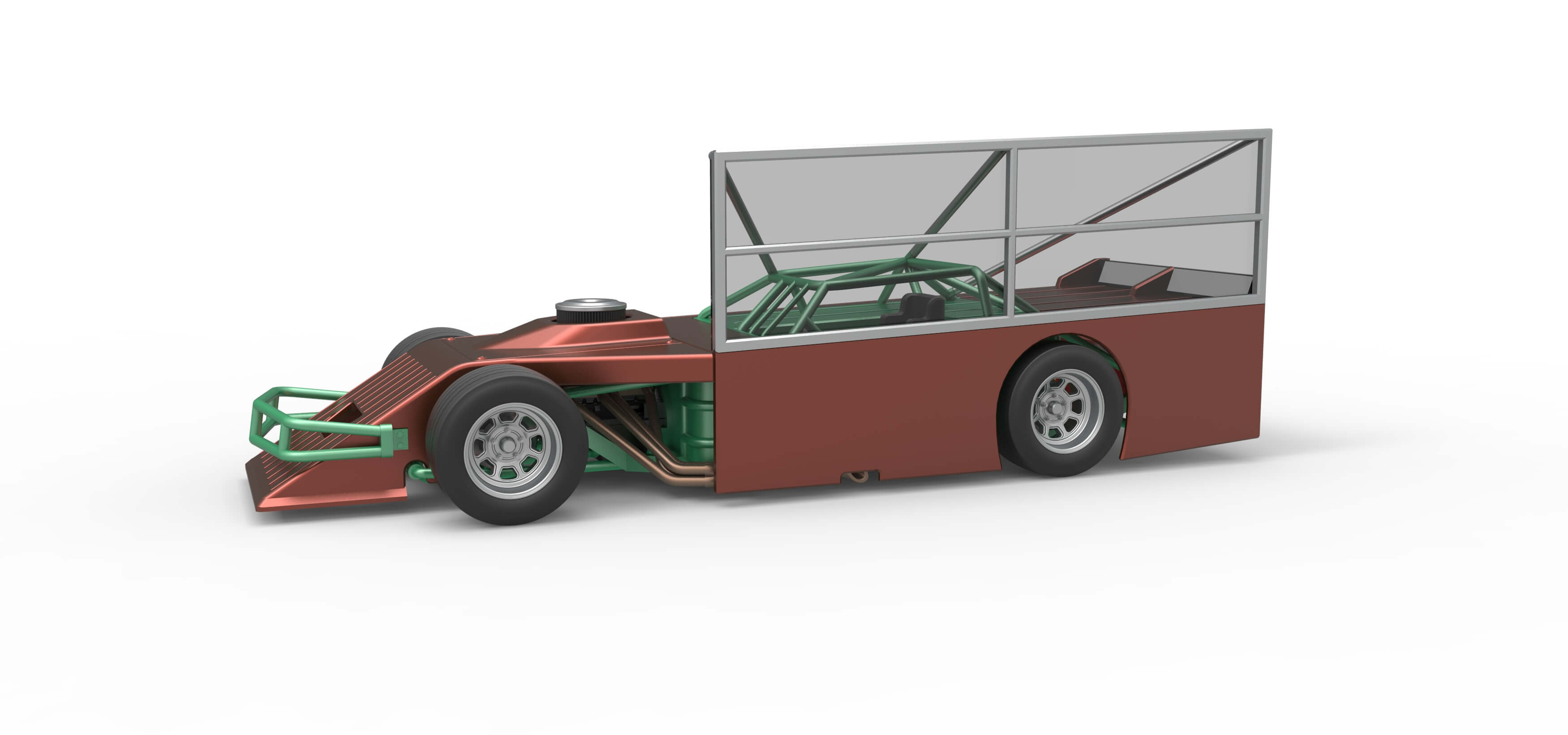 Asphalt Modified Stock Car With Side Wing 1:25 3D Model