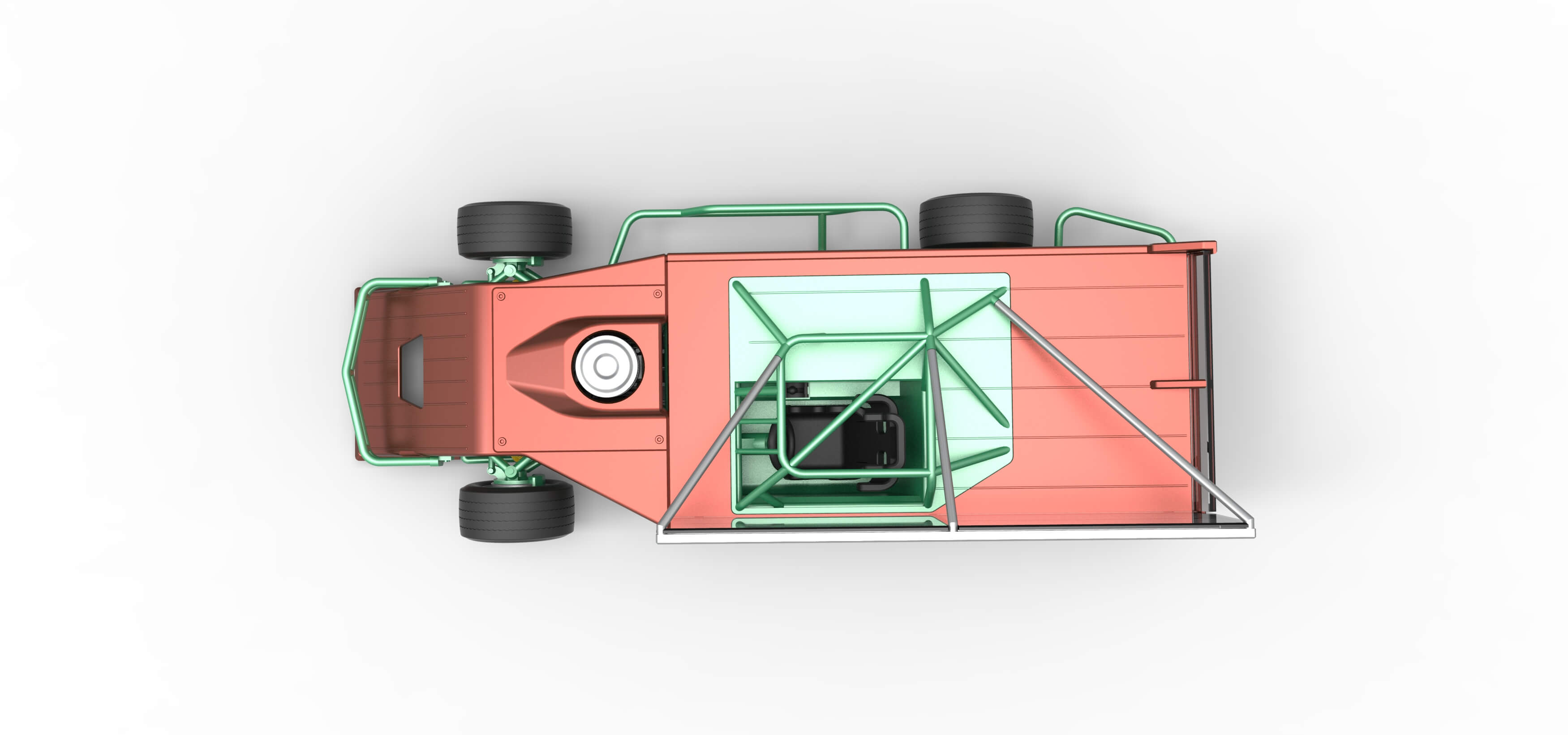 Asphalt Modified Stock Car With Side Wing 1:25 3D Model