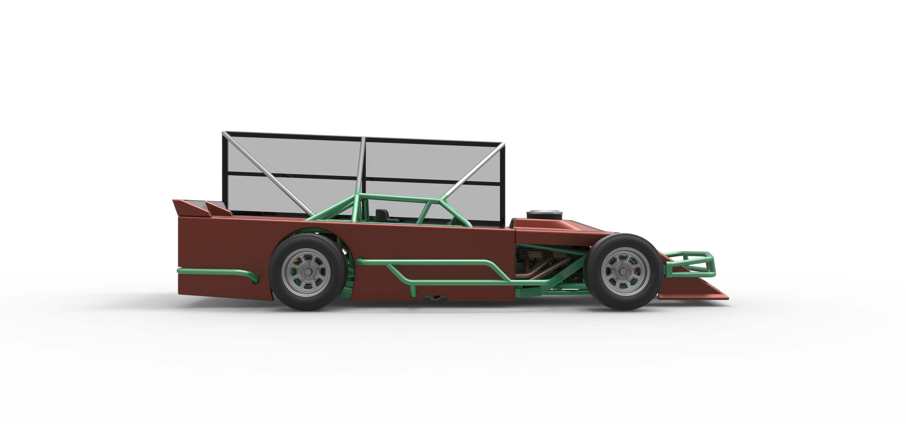 Asphalt Modified Stock Car With Side Wing 1:25 3D Model