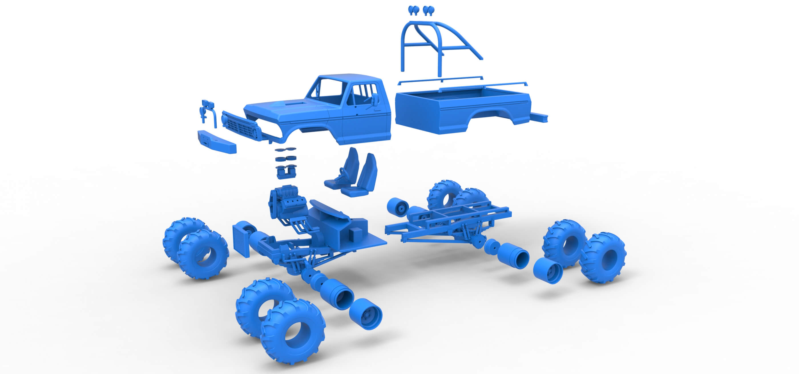 Vintage Monster Truck 1:25 3D Model