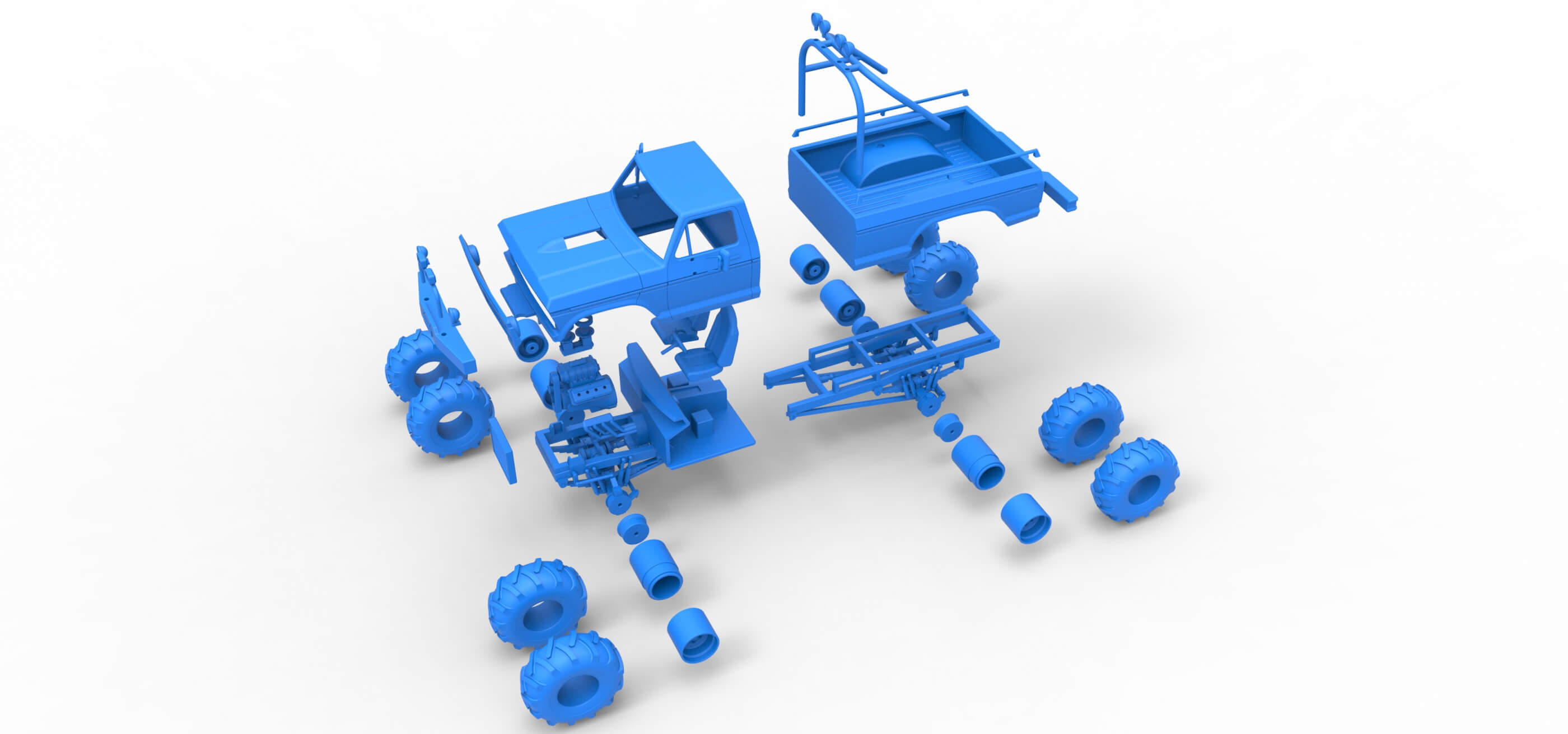 Vintage Monster Truck 1:25 3D Model