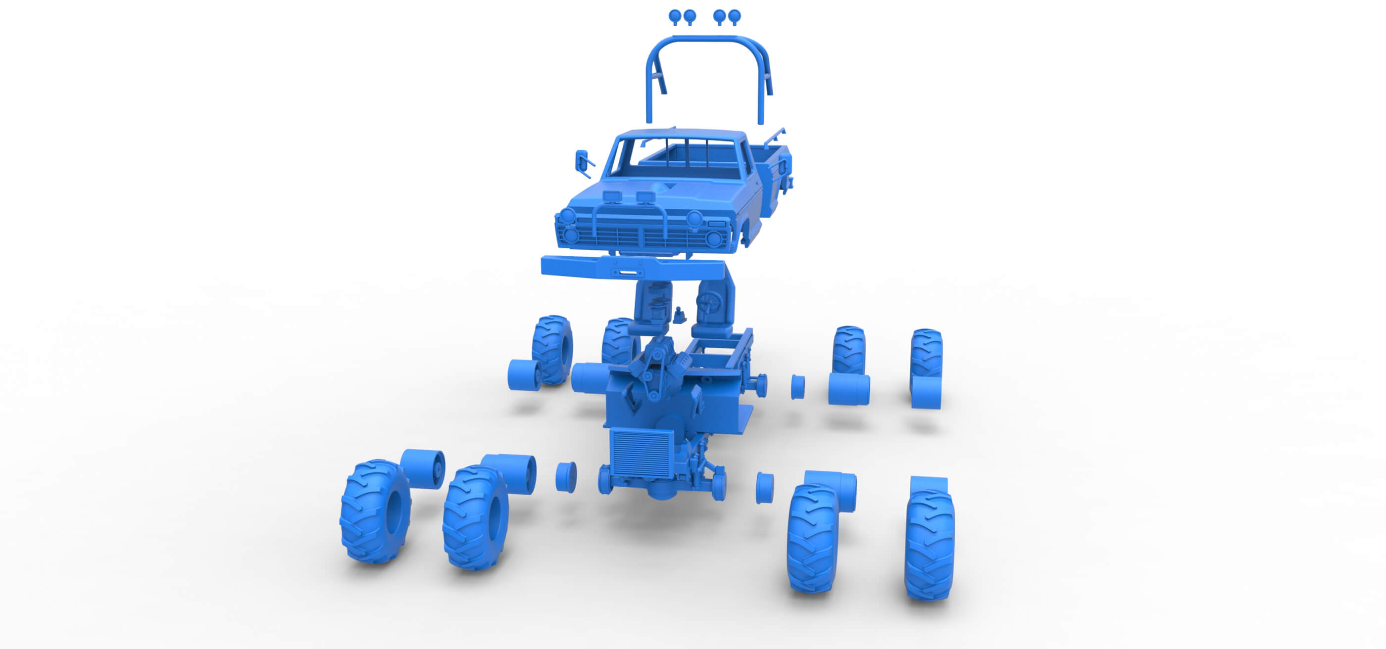 Vintage Monster Truck 1:25 3D Model