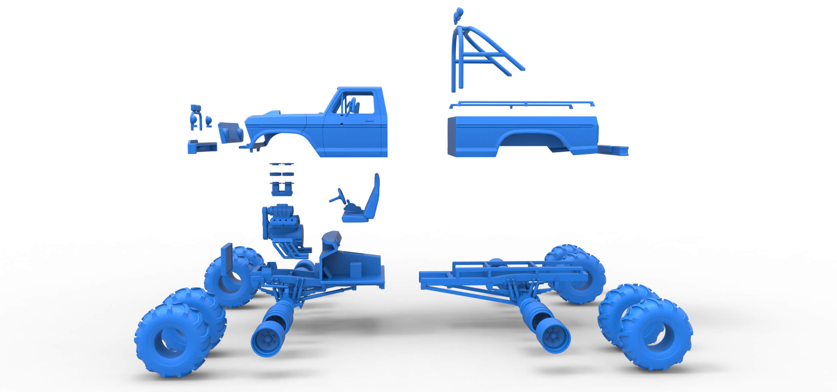 Vintage Monster Truck 1:25 3D Model