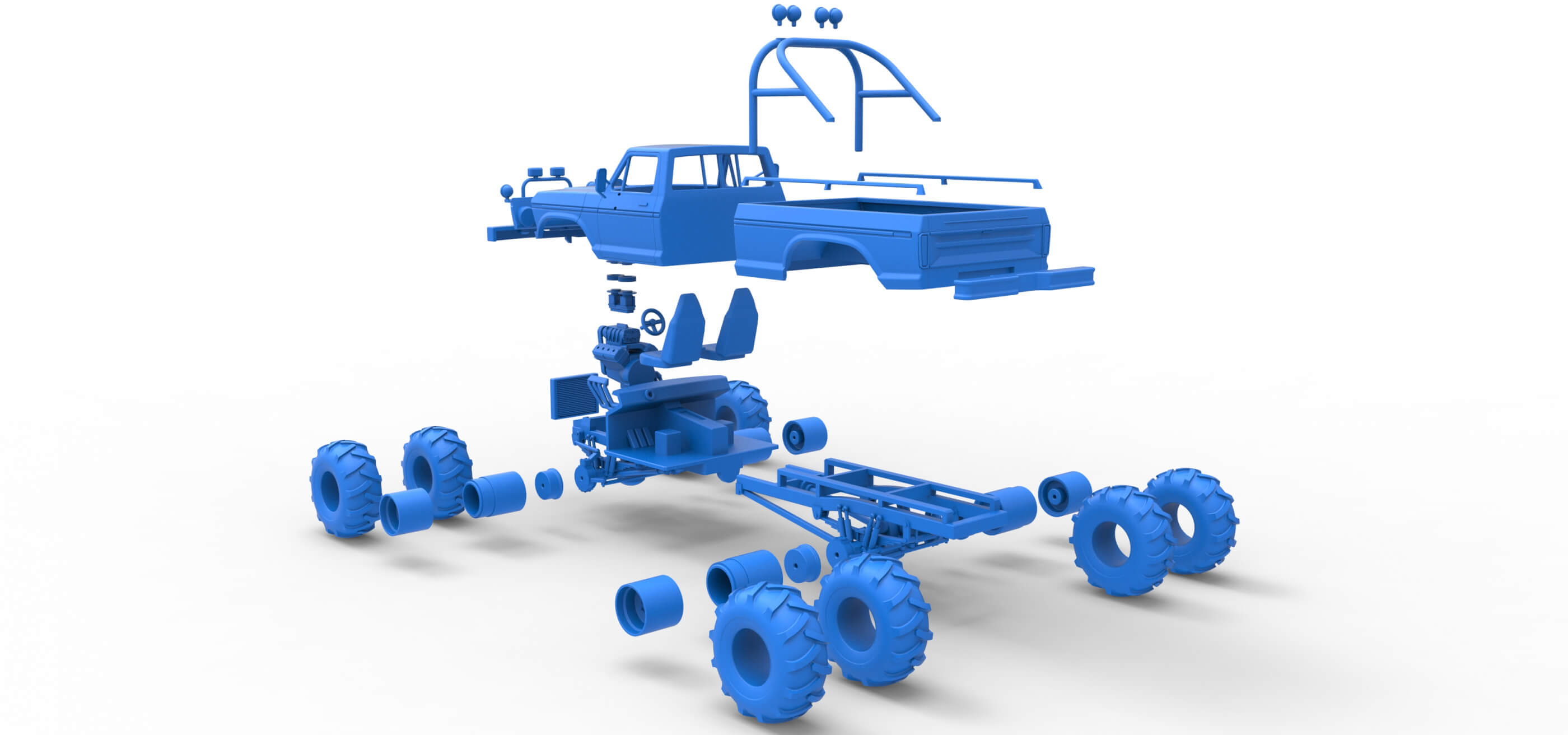Vintage Monster Truck 1:25 3D Model
