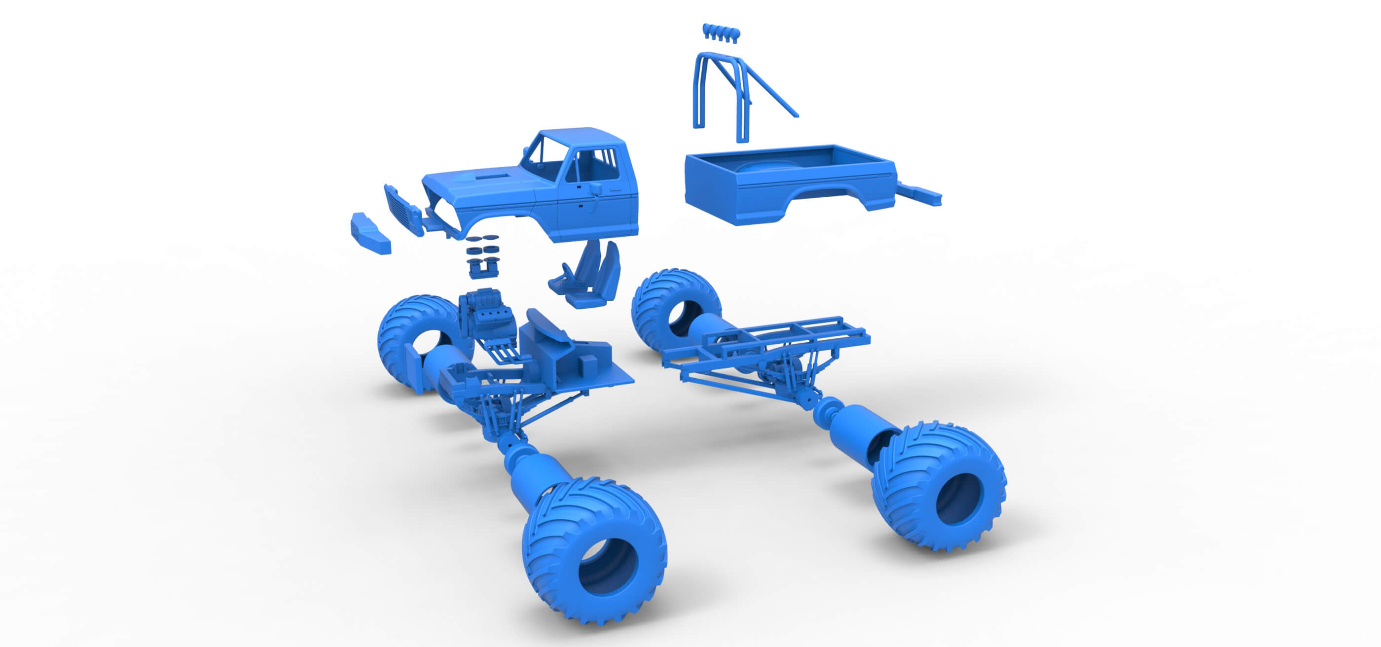 Vintage Monster Truck 1:25 3D Model