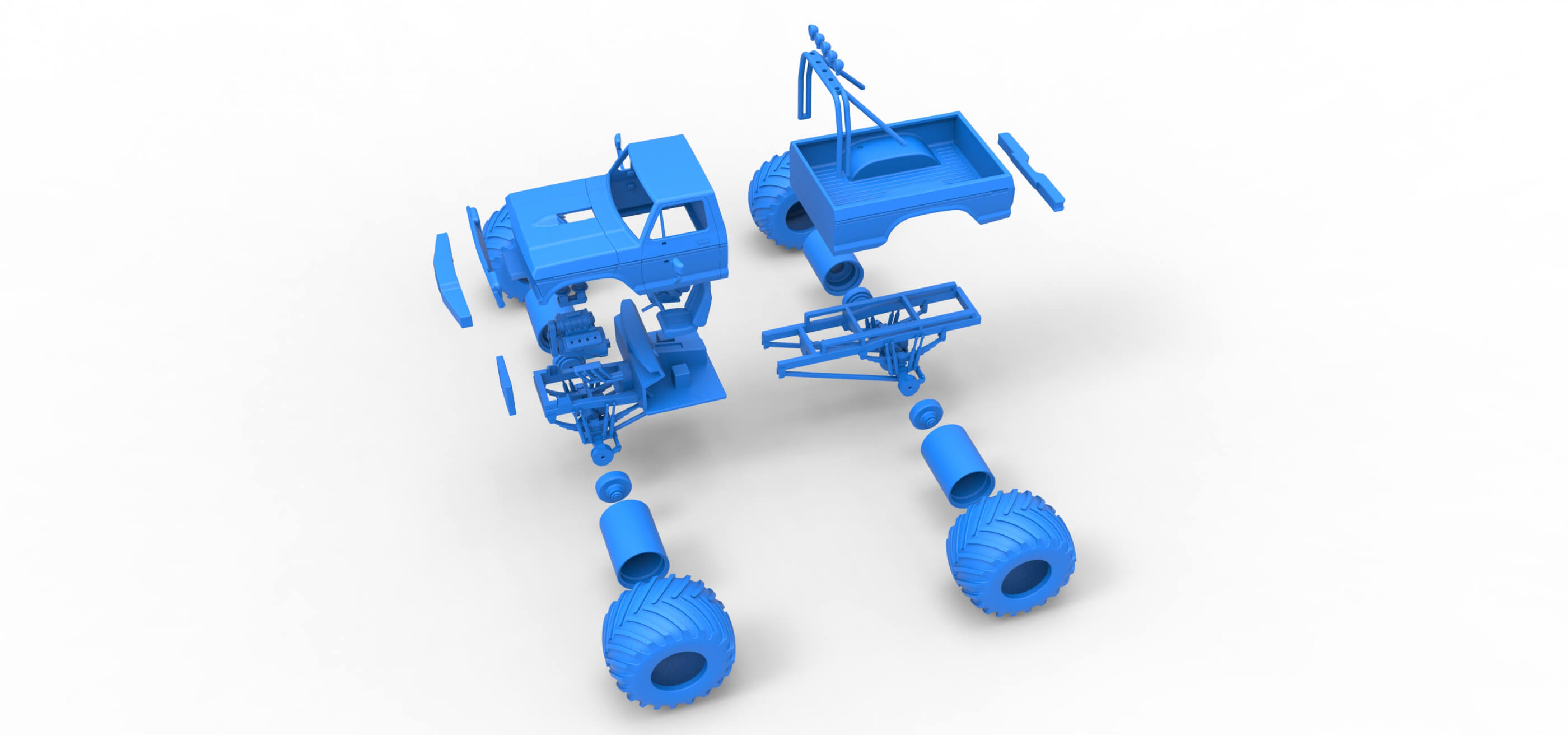Vintage Monster Truck 1:25 3D Model