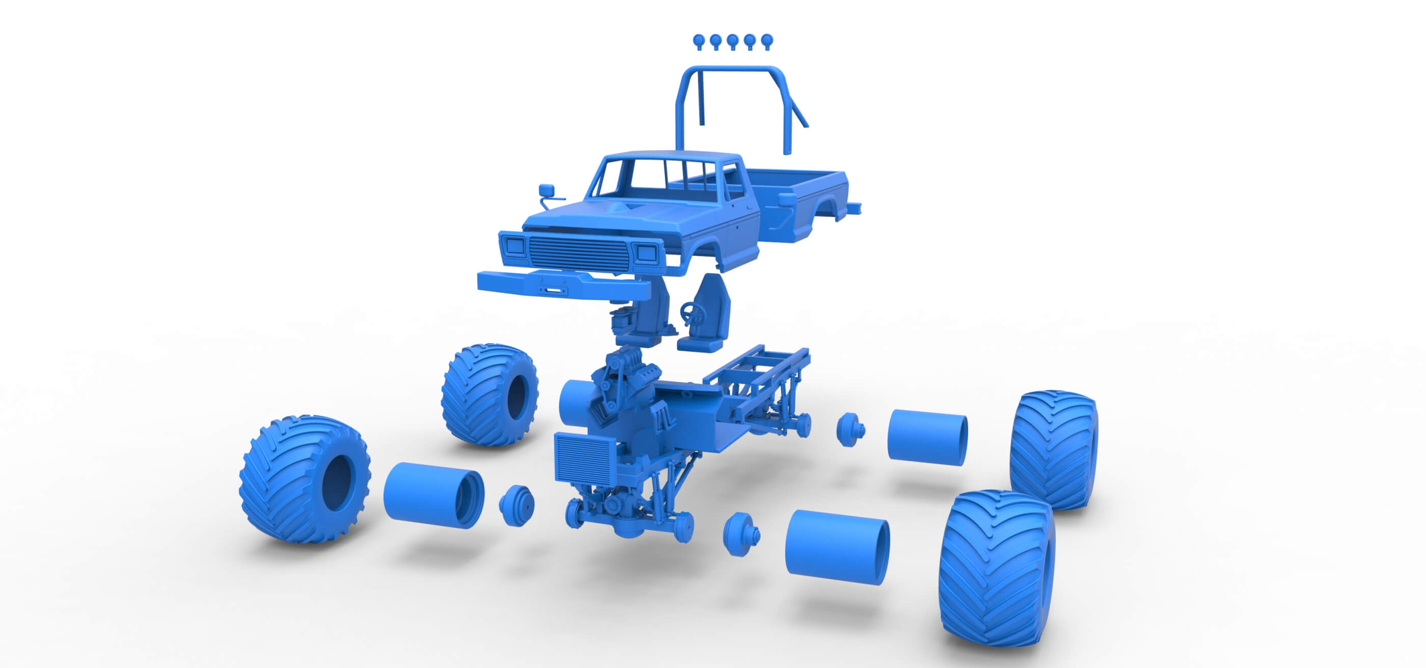 Vintage Monster Truck 1:25 3D Model