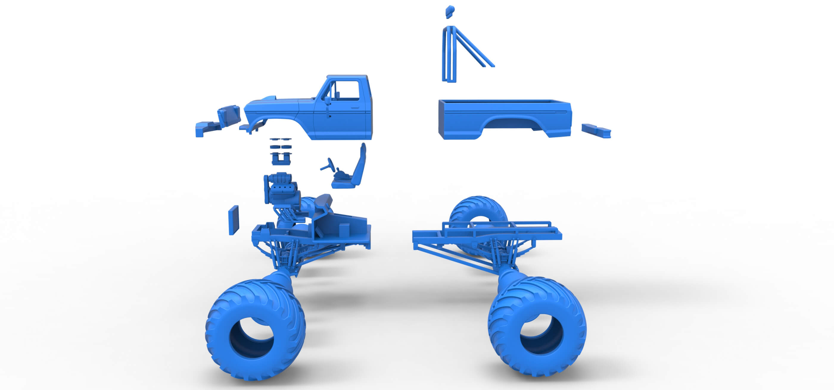 Vintage Monster Truck 1:25 3D Model