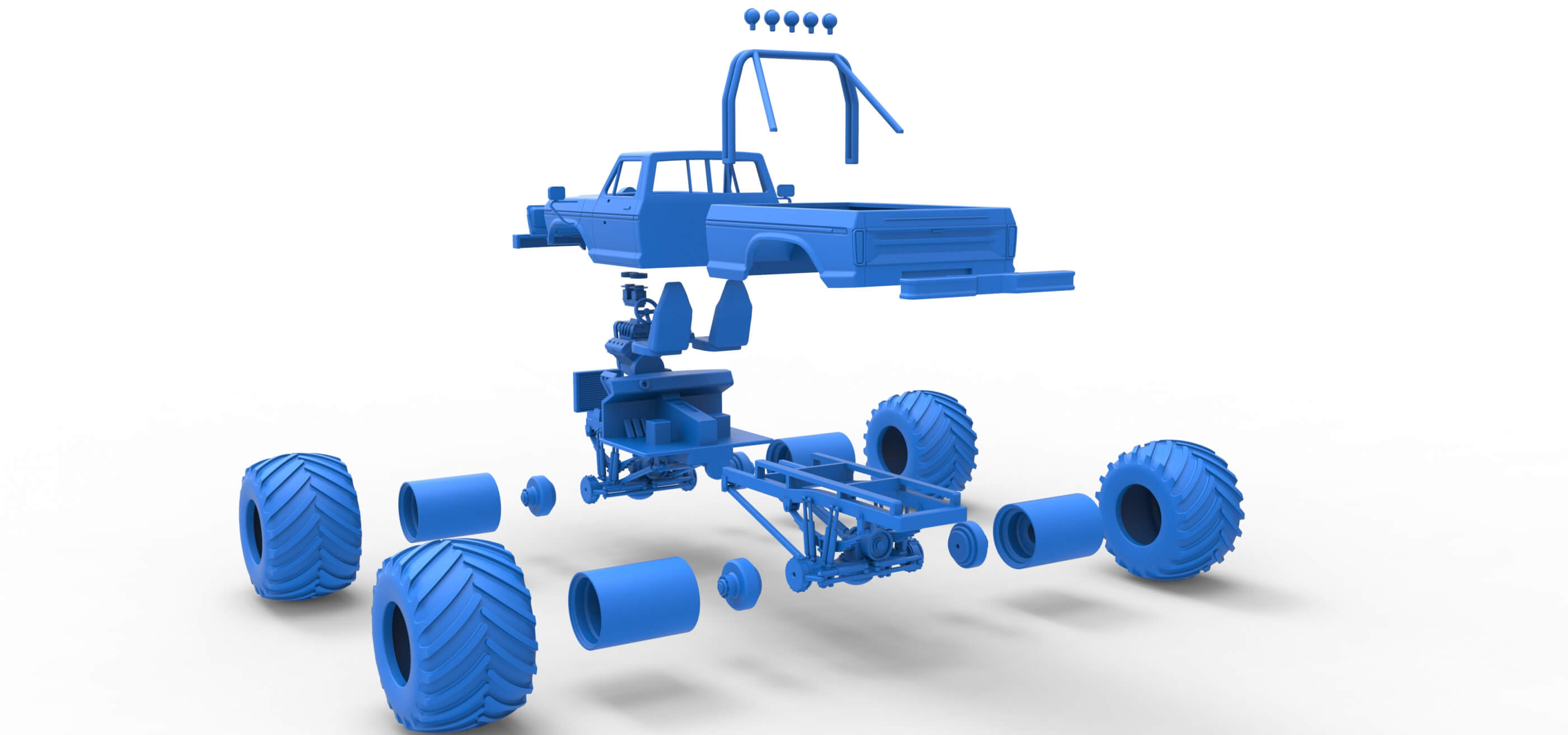 Vintage Monster Truck 1:25 3D Model
