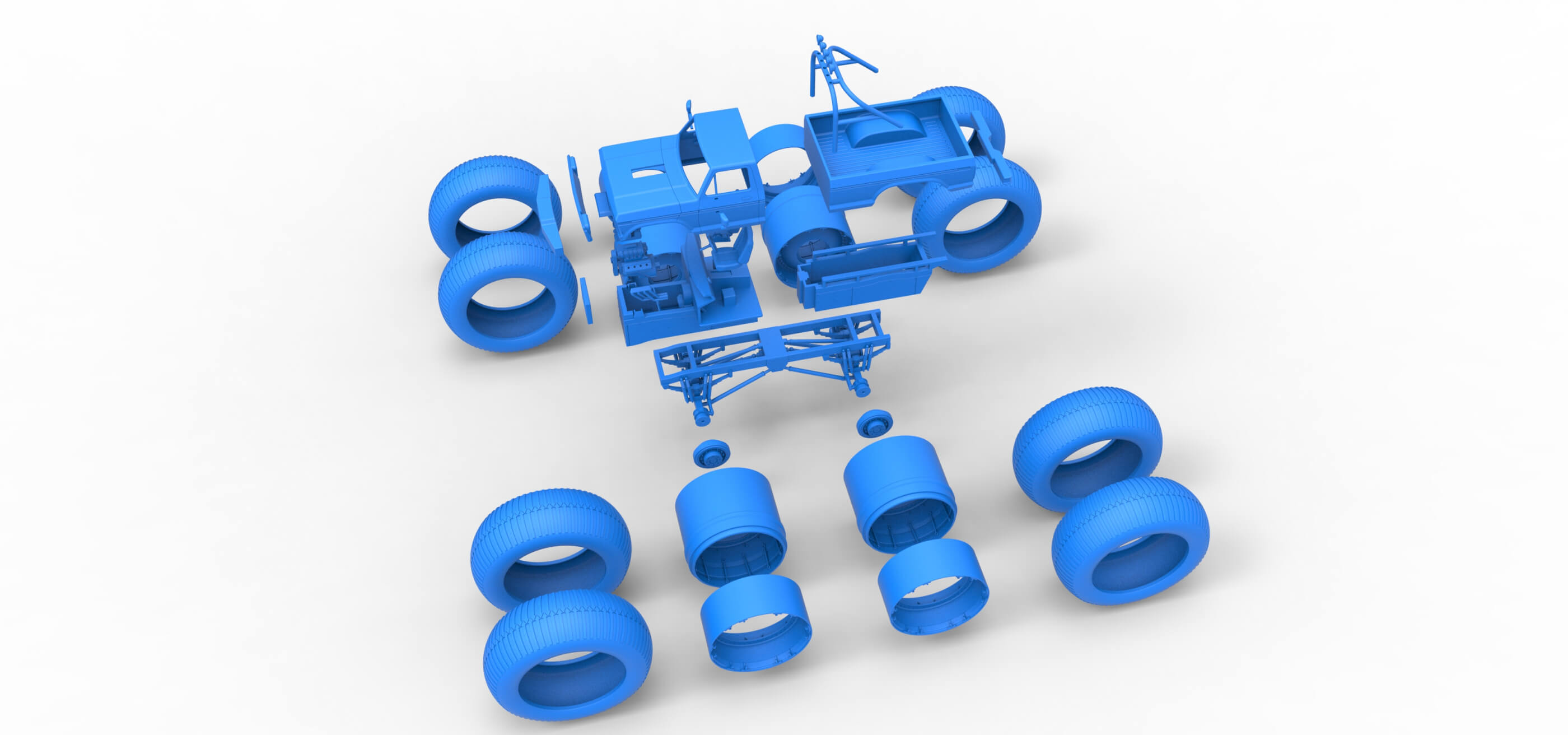 Vintage Monster Truck 1:25 3D Model