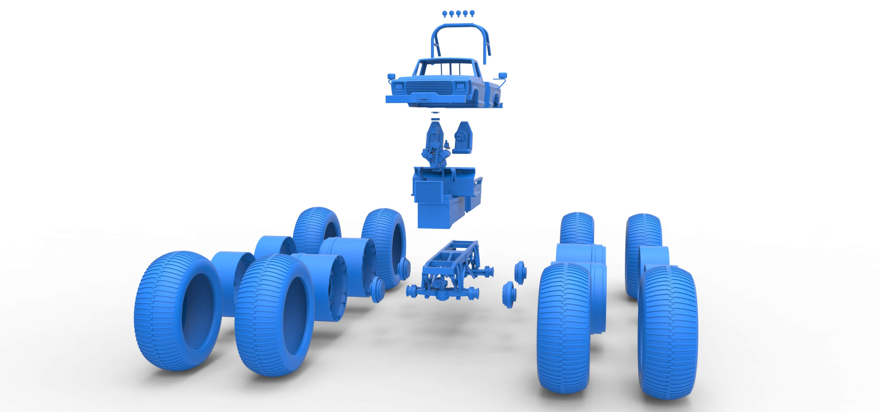 Vintage Monster Truck 1:25 3D Model