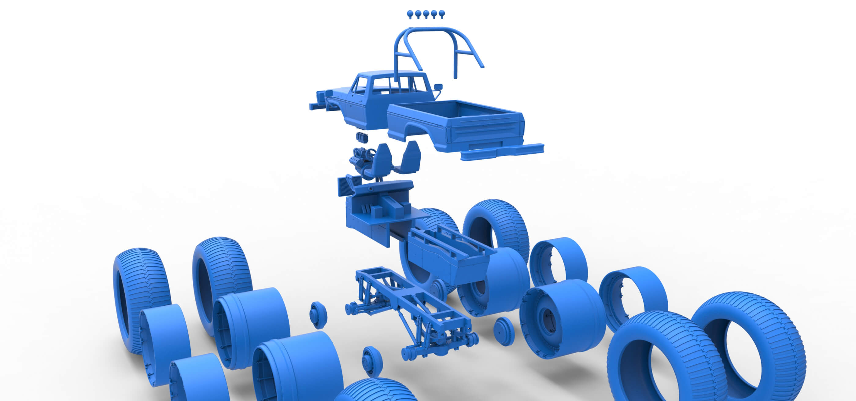 Vintage Monster Truck 1:25 3D Model