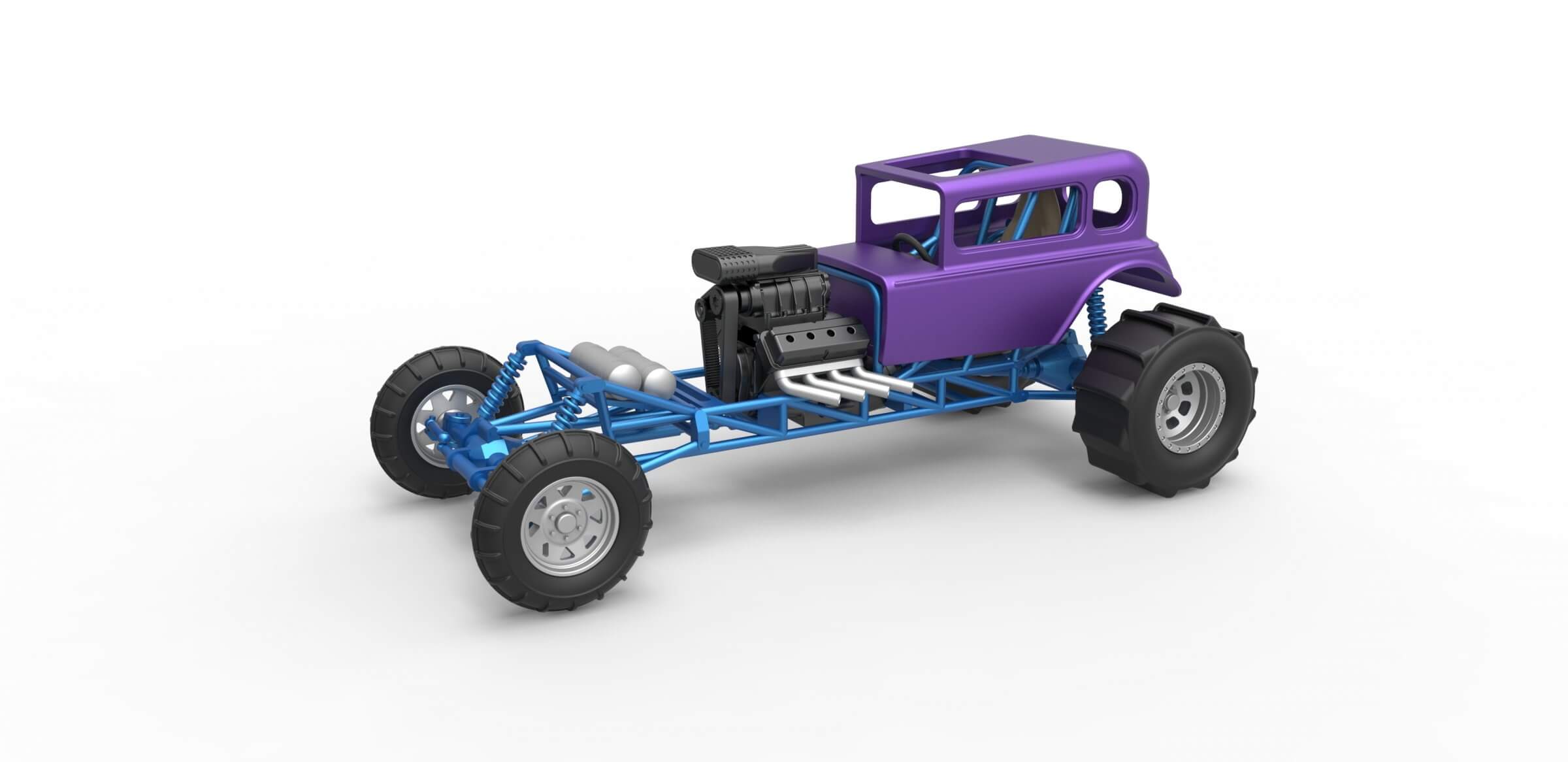 Mud Dragster Hot Rod 1:25 3D Model