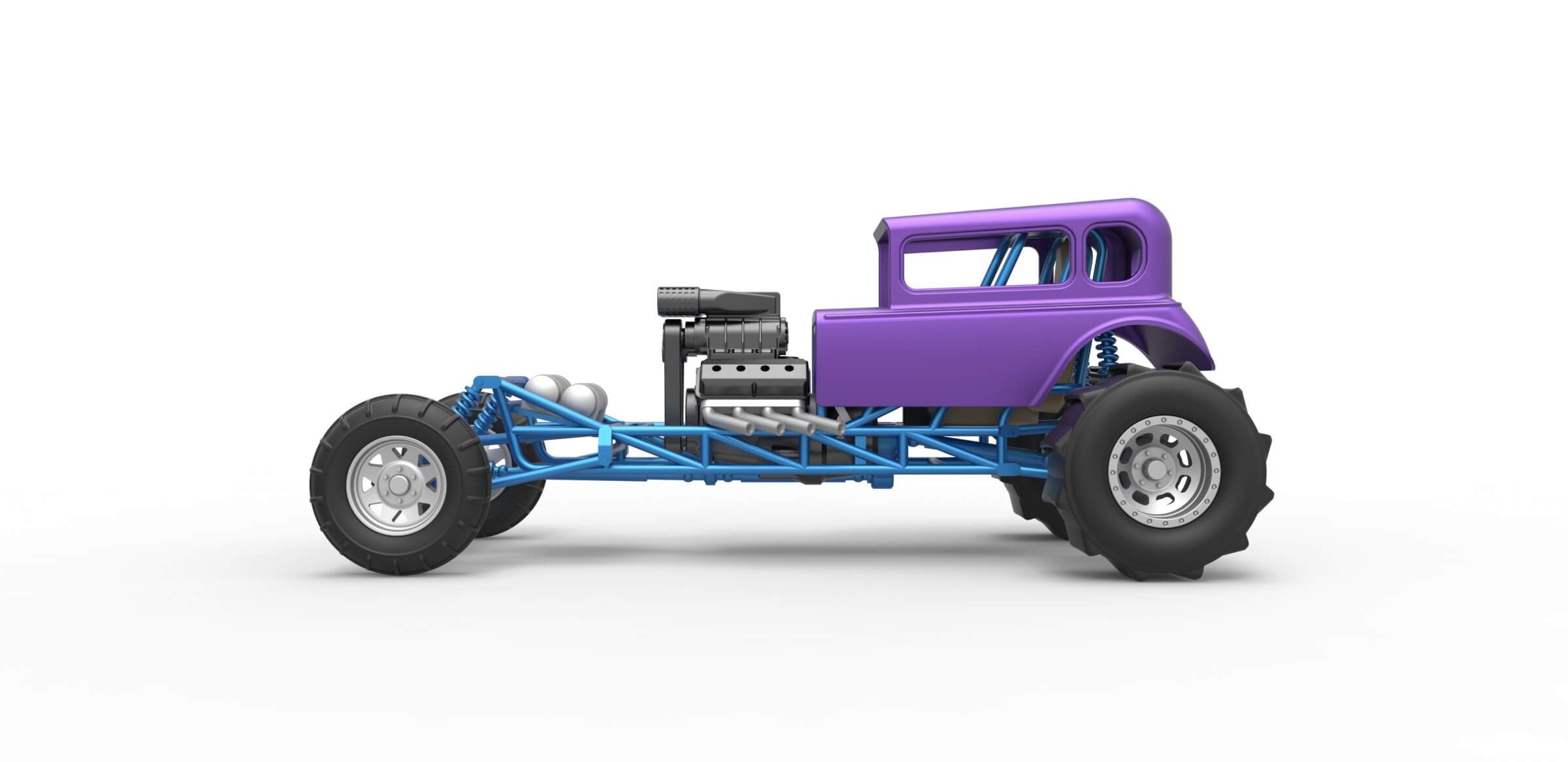 Mud Dragster Hot Rod 1:25 3D Model