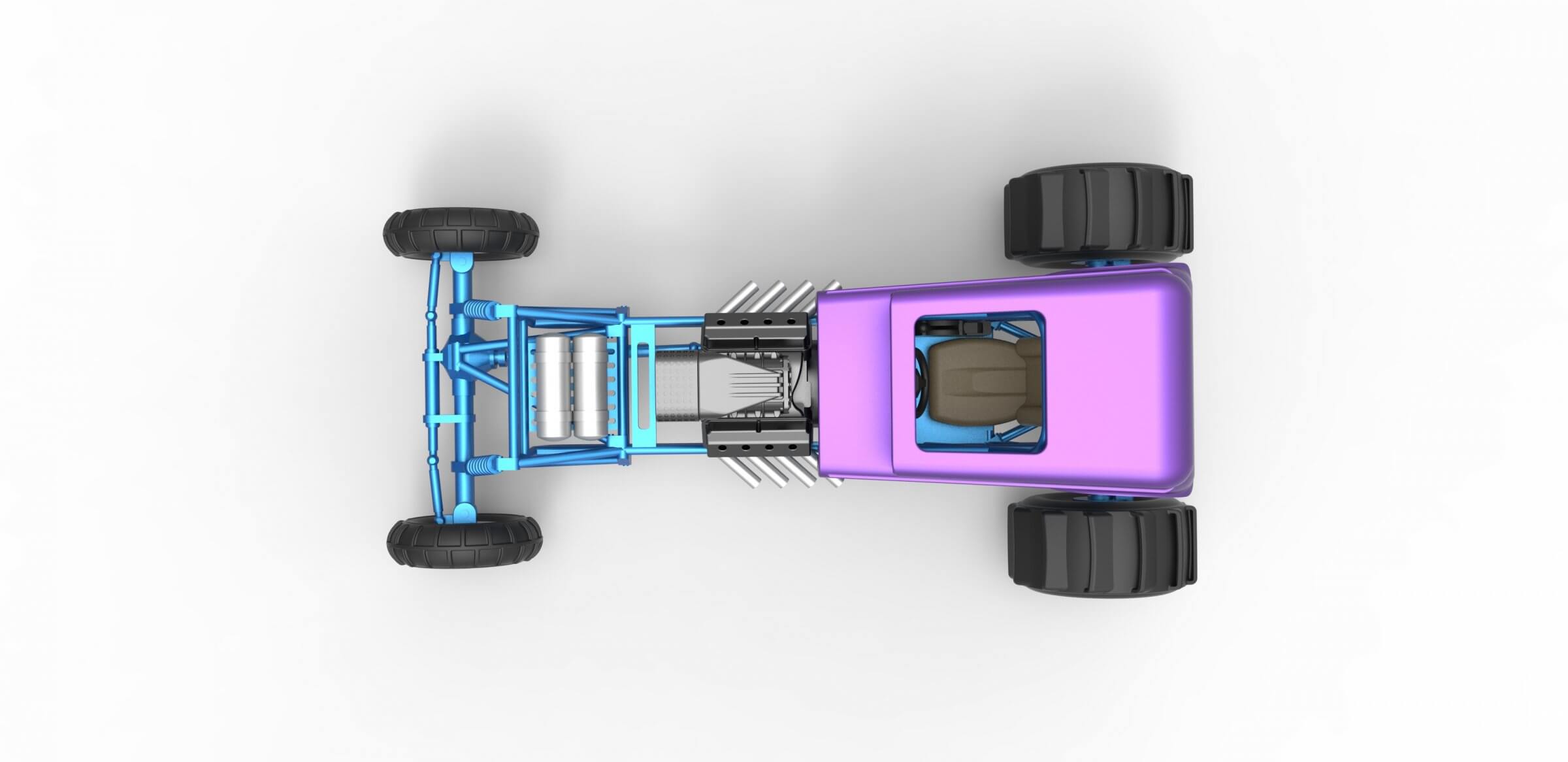 Mud Dragster Hot Rod 1:25 3D Model