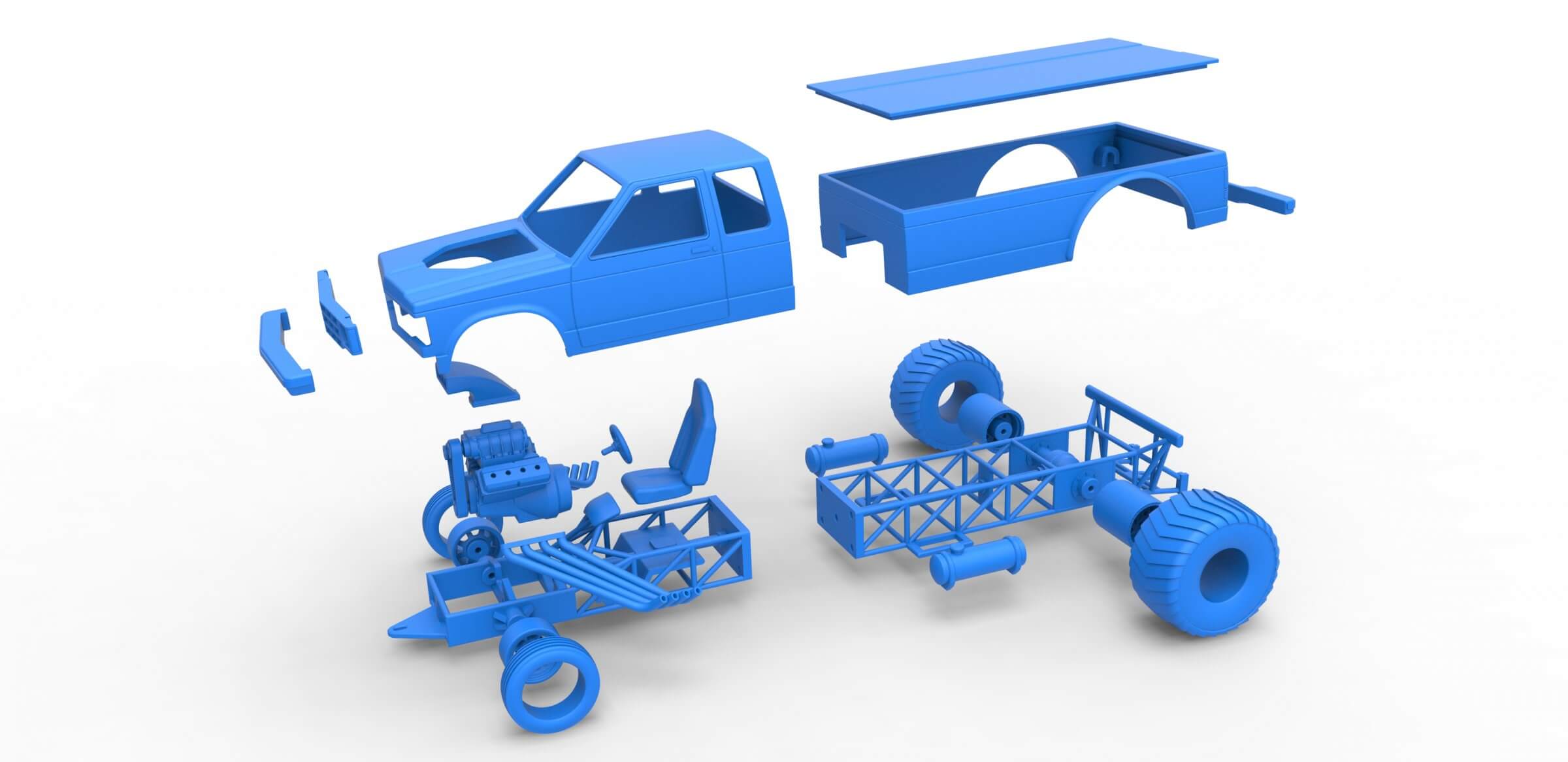 Pulling Truck 2wd 1:25 3D Model
