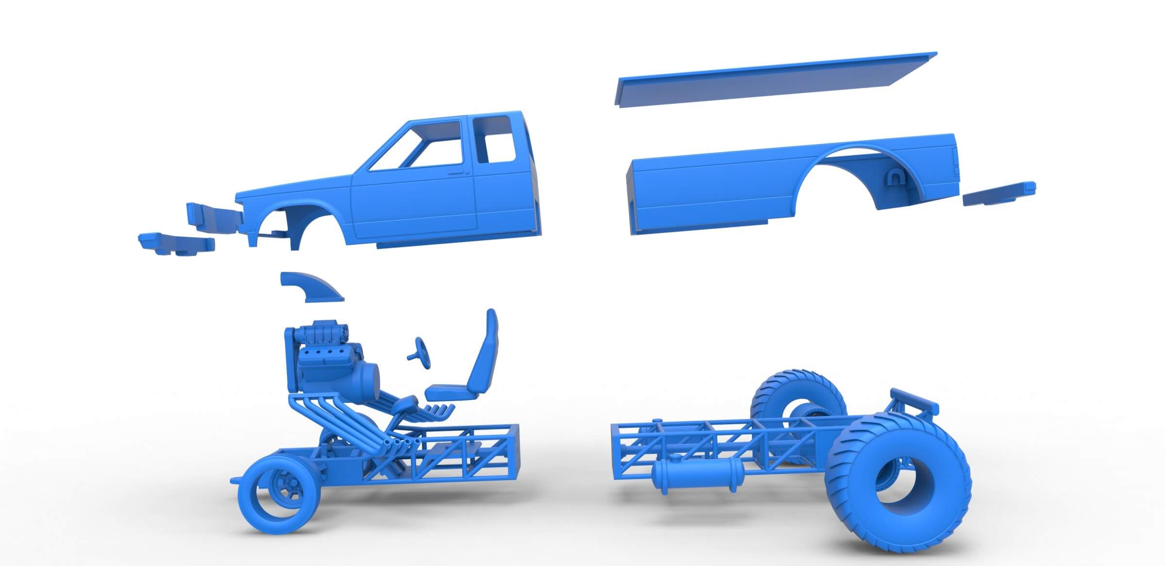 Pulling Truck 2wd 1:25 3D Model