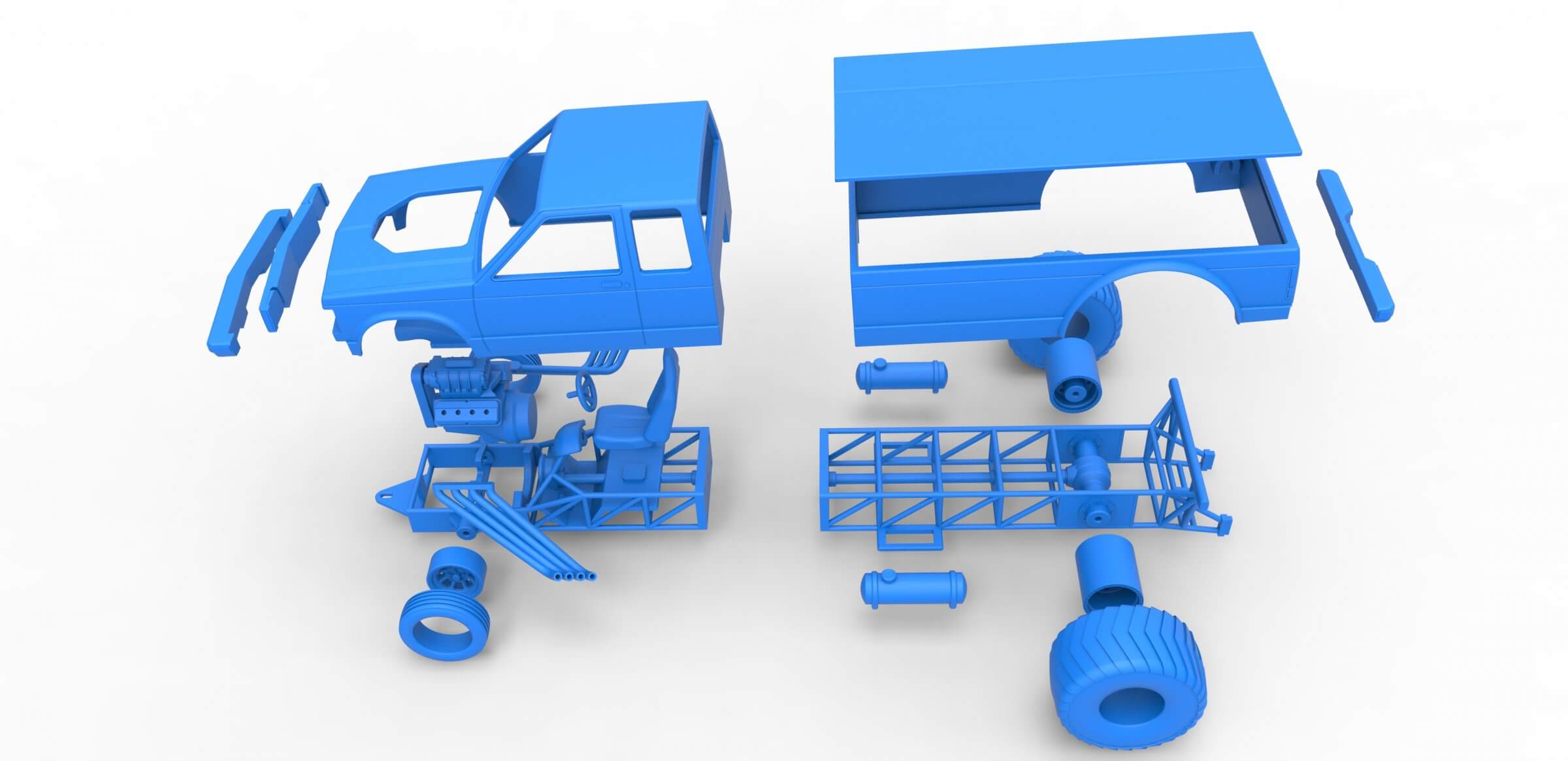 Pulling Truck 2wd 1:25 3D Model
