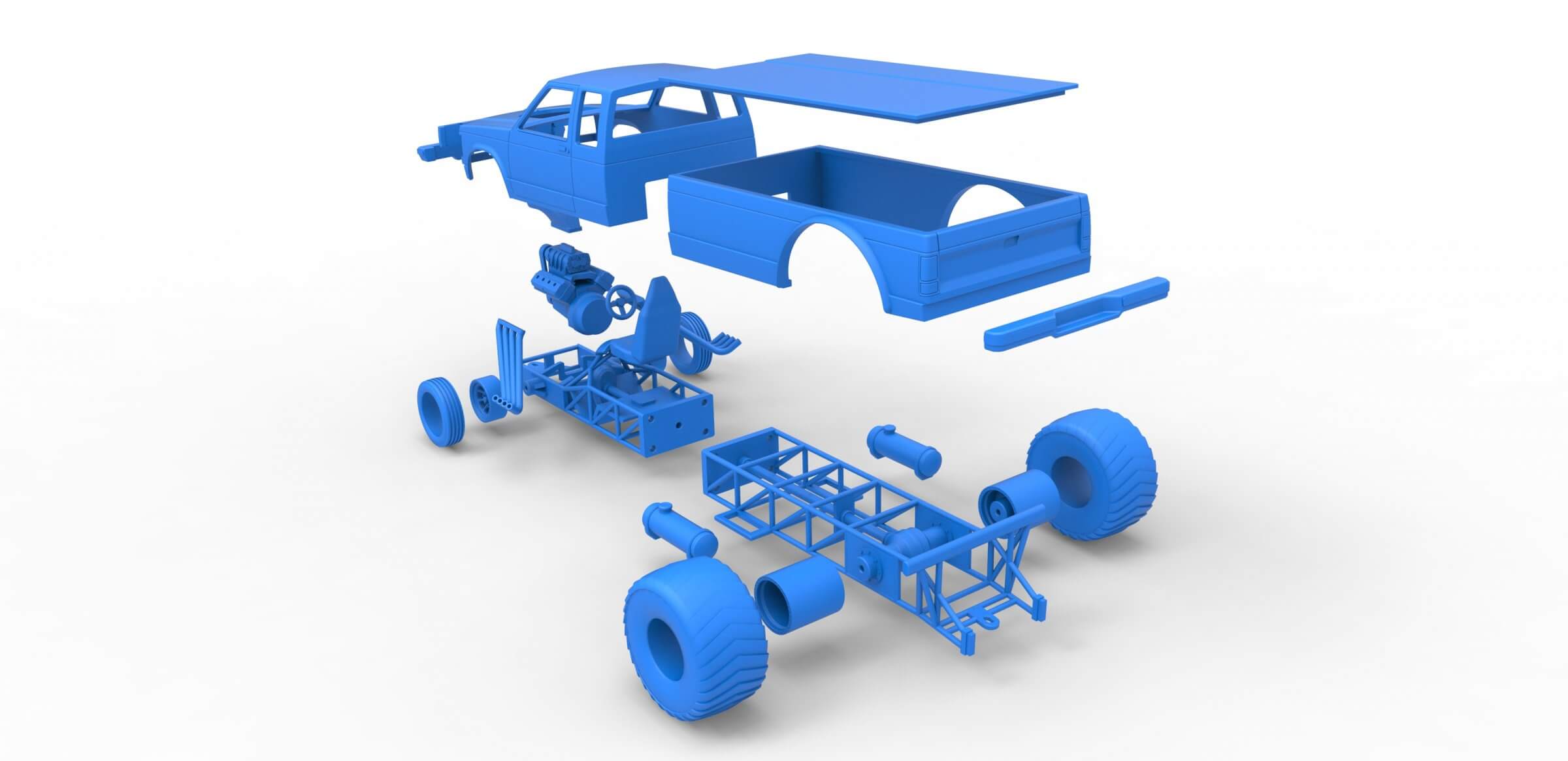 Pulling Truck 2wd 1:25 3D Model