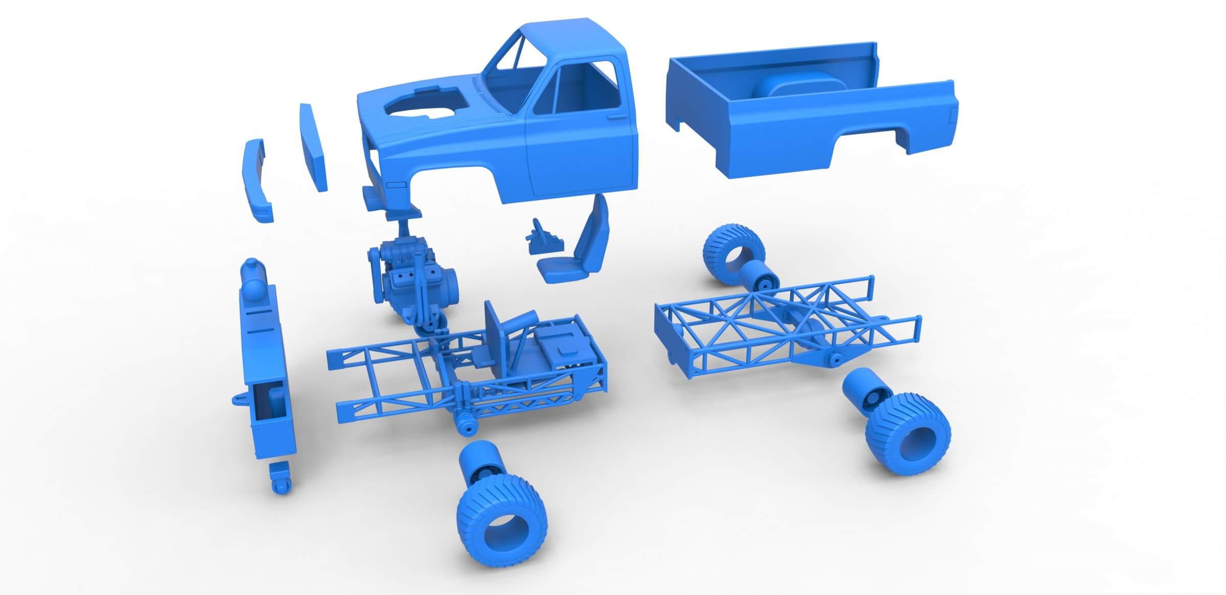 Pulling Truck 4wd 1:25 3D Model