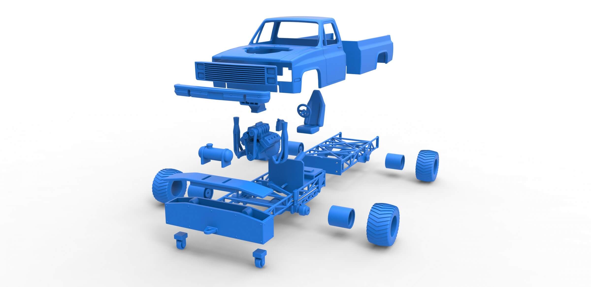 Pulling Truck 4wd 1:25 3D Model