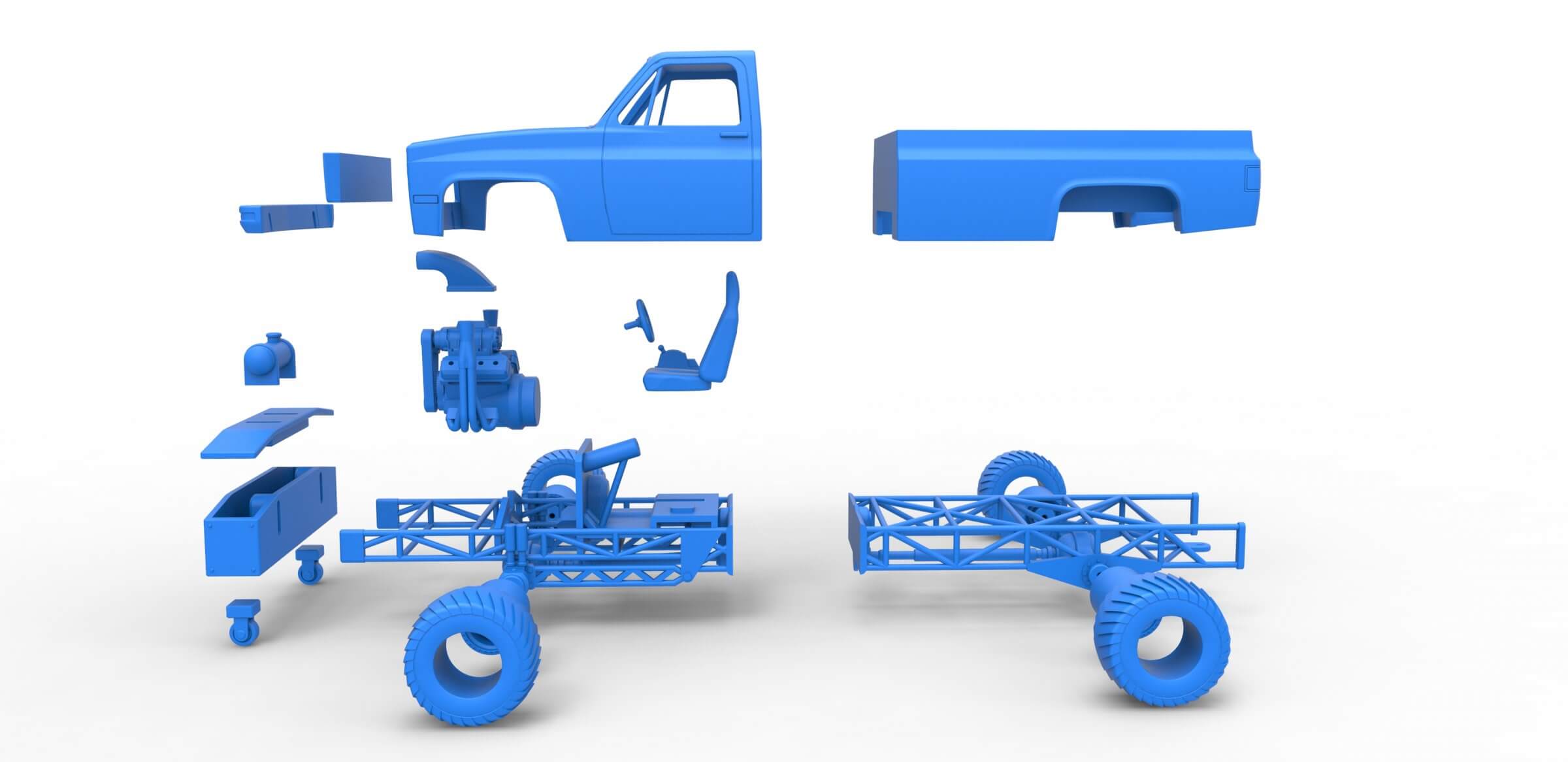 Pulling Truck 4wd 1:25 3D Model