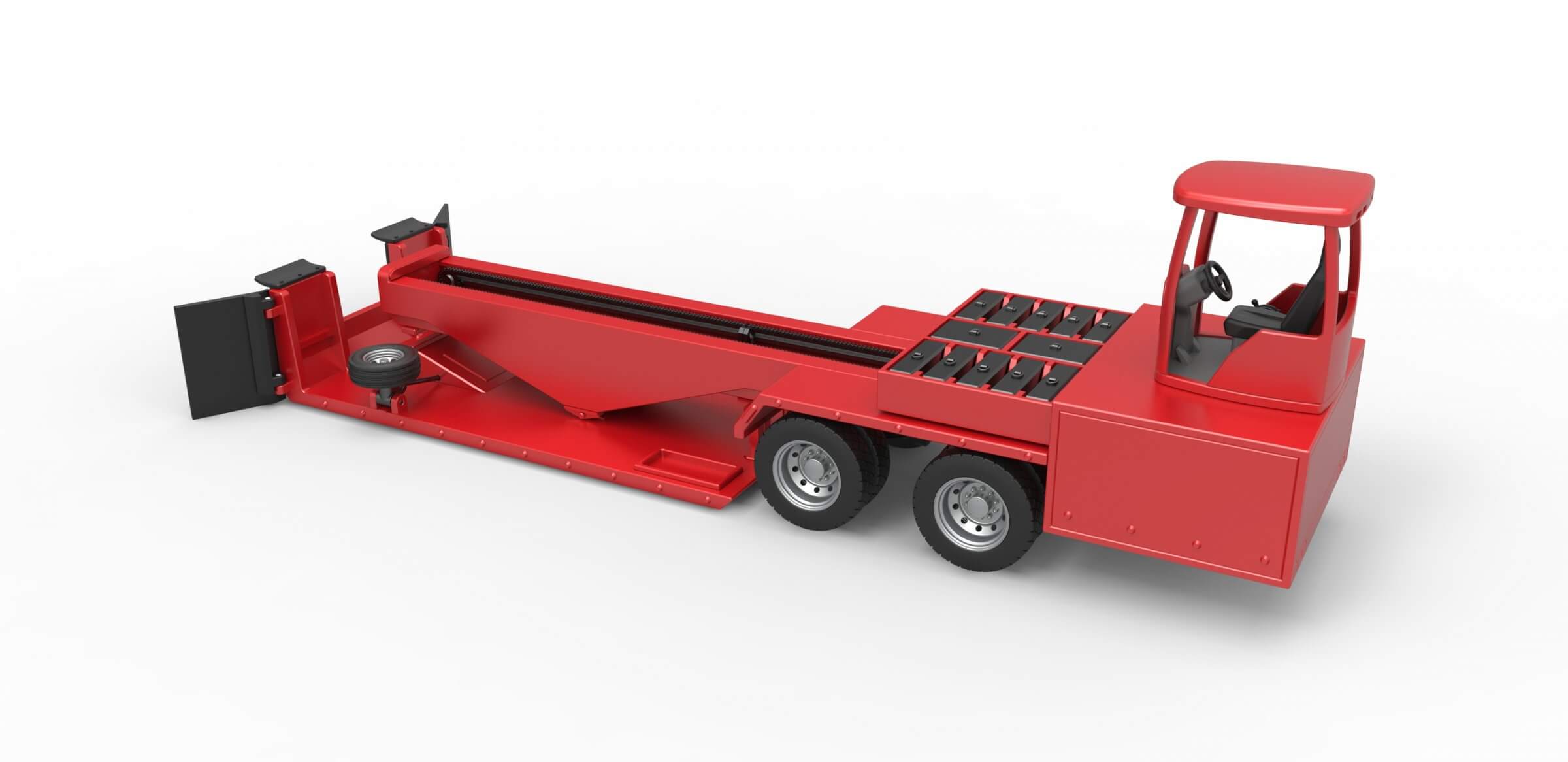Tractor Pulling Sled 1:25 3D Model