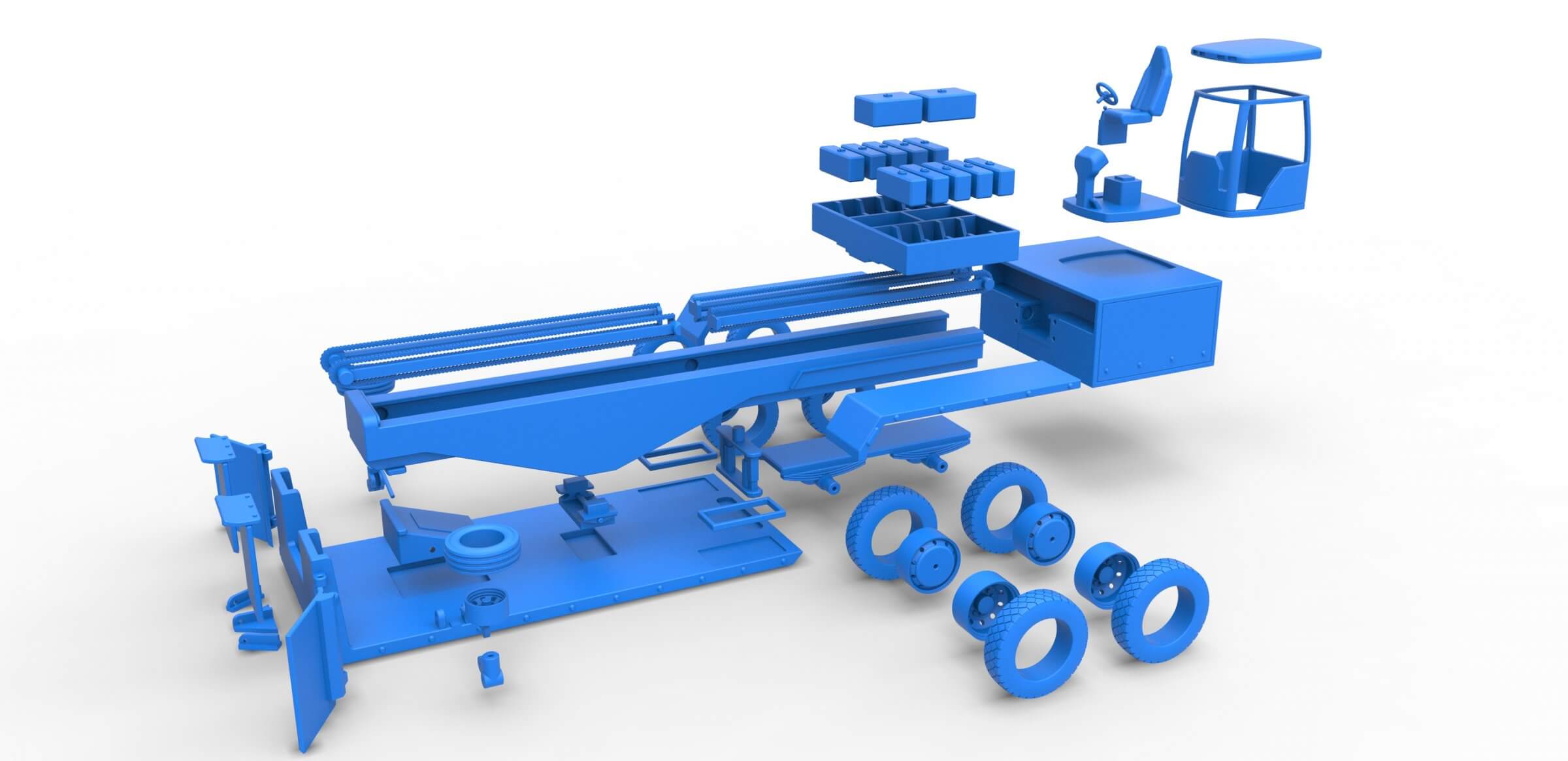 Tractor Pulling Sled 1:25 3D Model