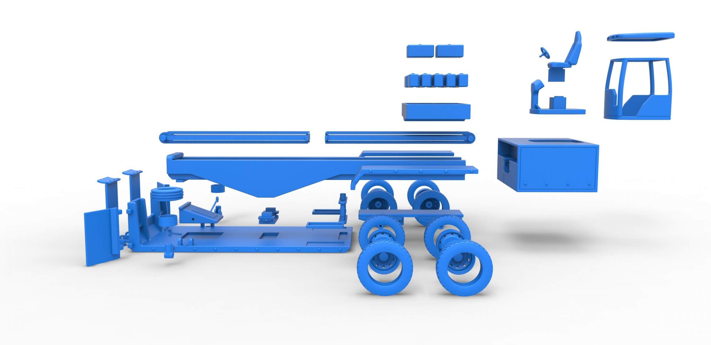 Tractor Pulling Sled 1:25 3D Model