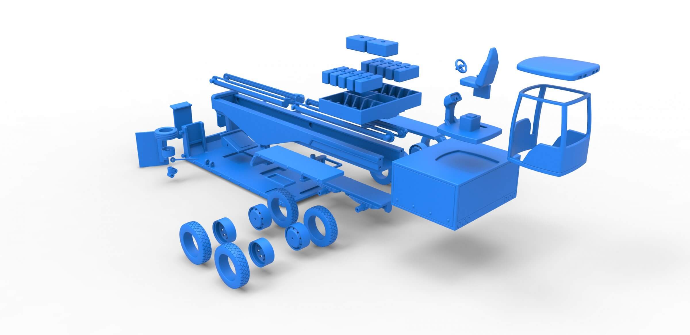 Tractor Pulling Sled 1:25 3D Model