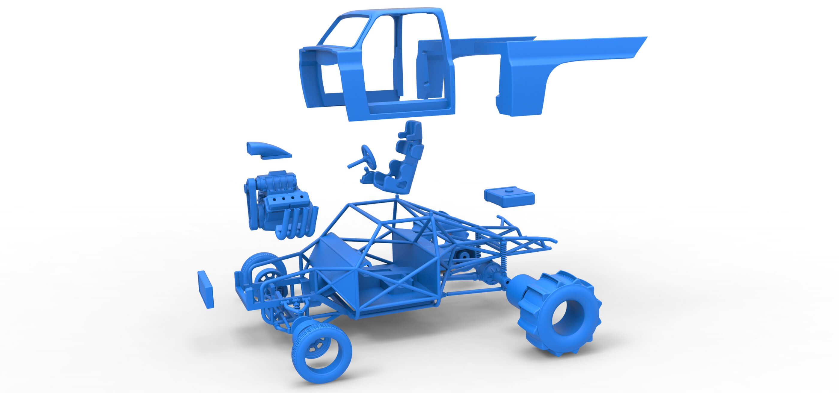 Dirt Dragster Truck 1:25 3D Model