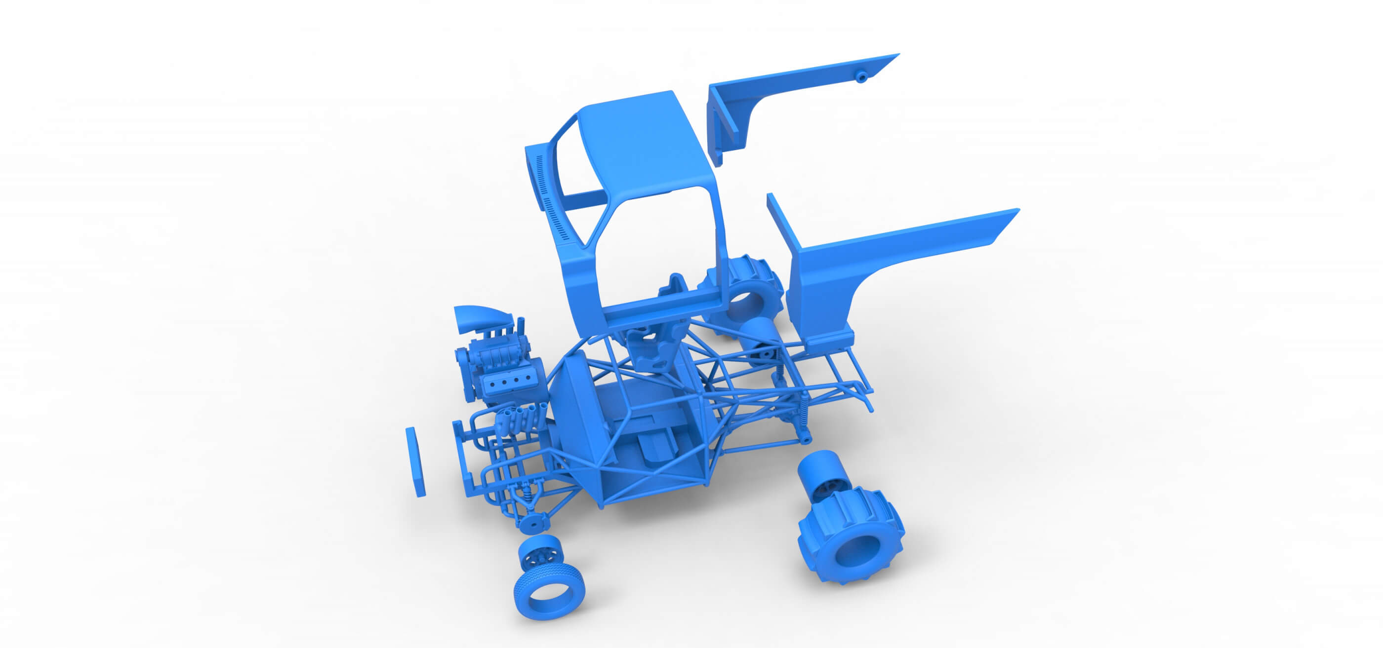 Dirt Dragster Truck 1:25 3D Model