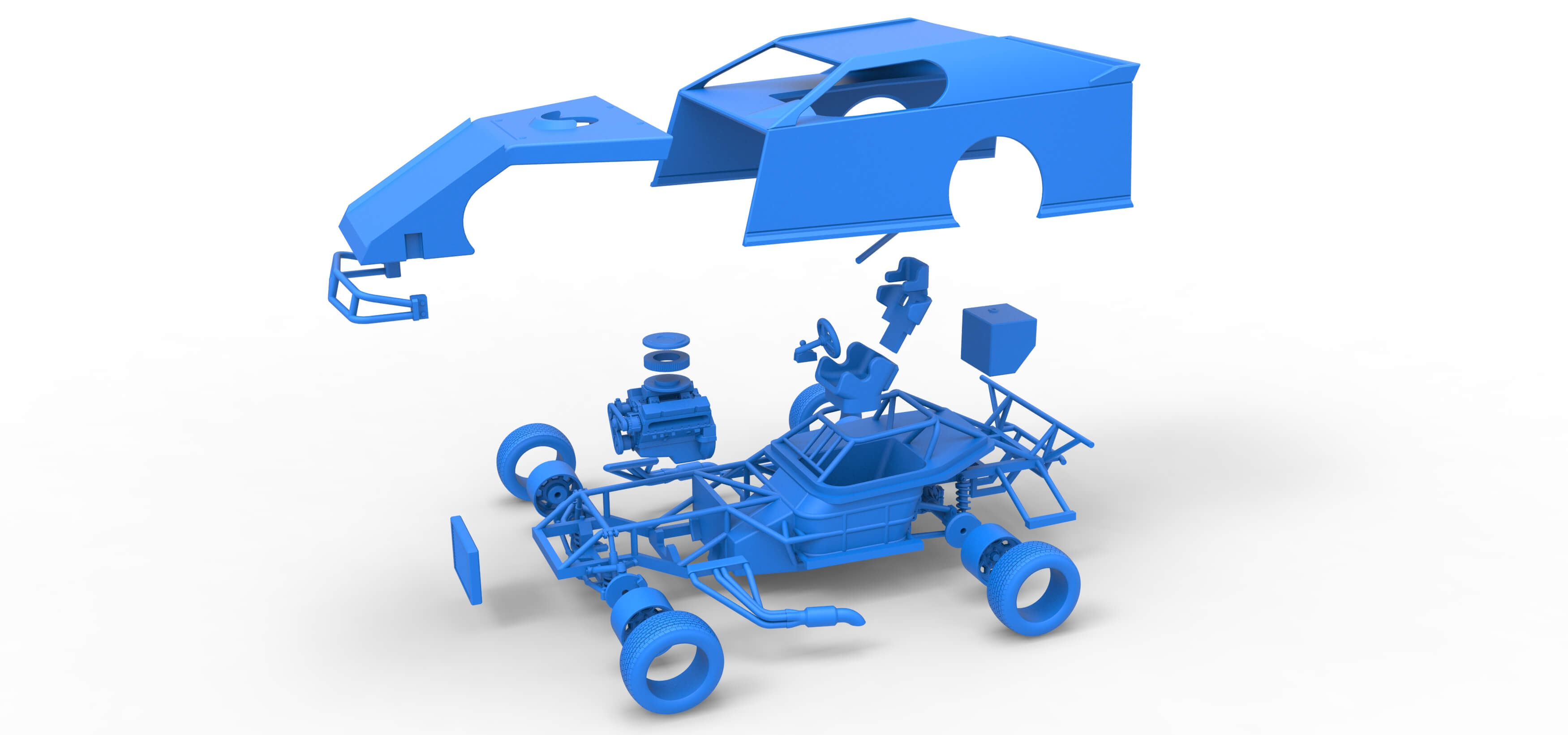 Dirt Modified Stock Car 1:25 3D Model