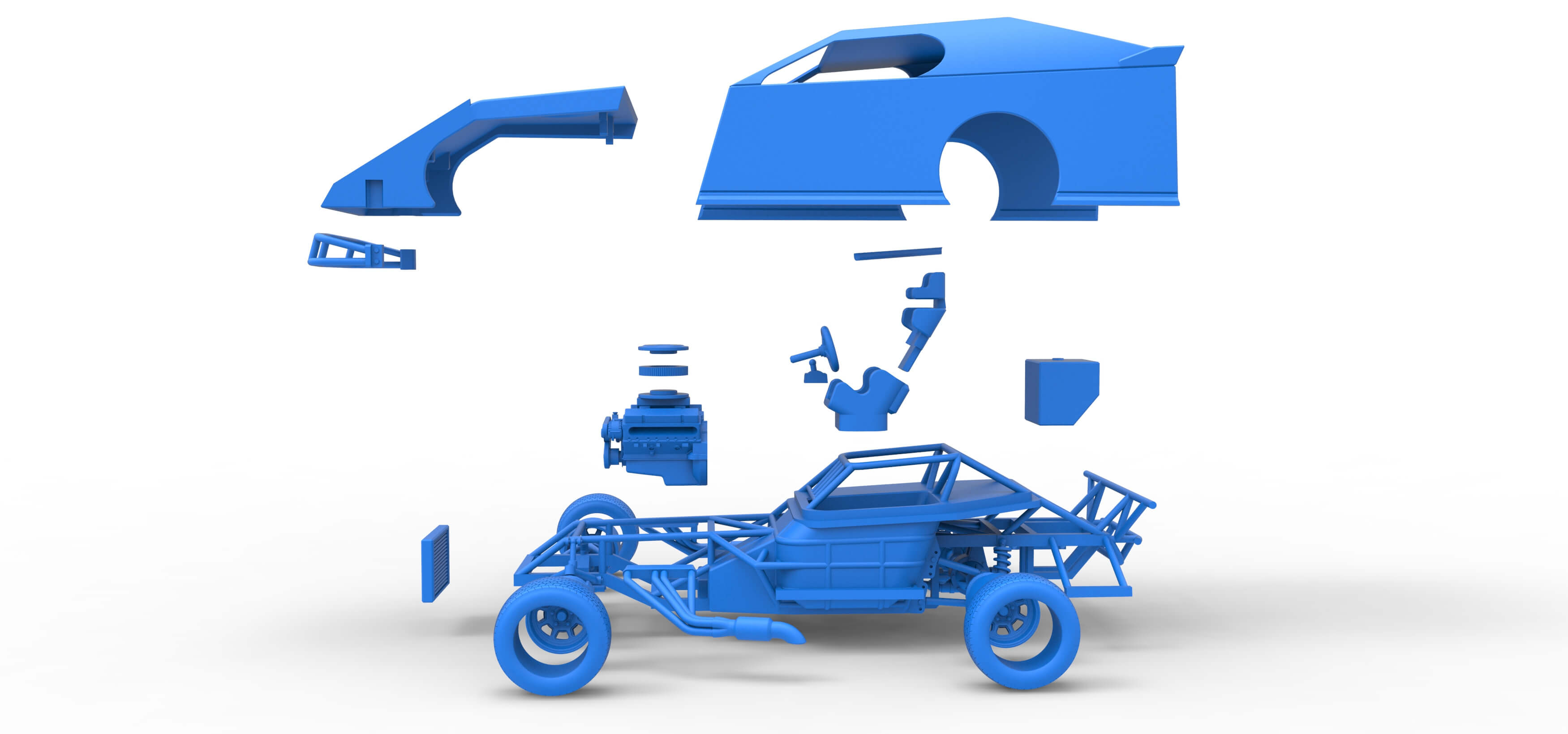 Dirt Modified Stock Car 1:25 3D Model