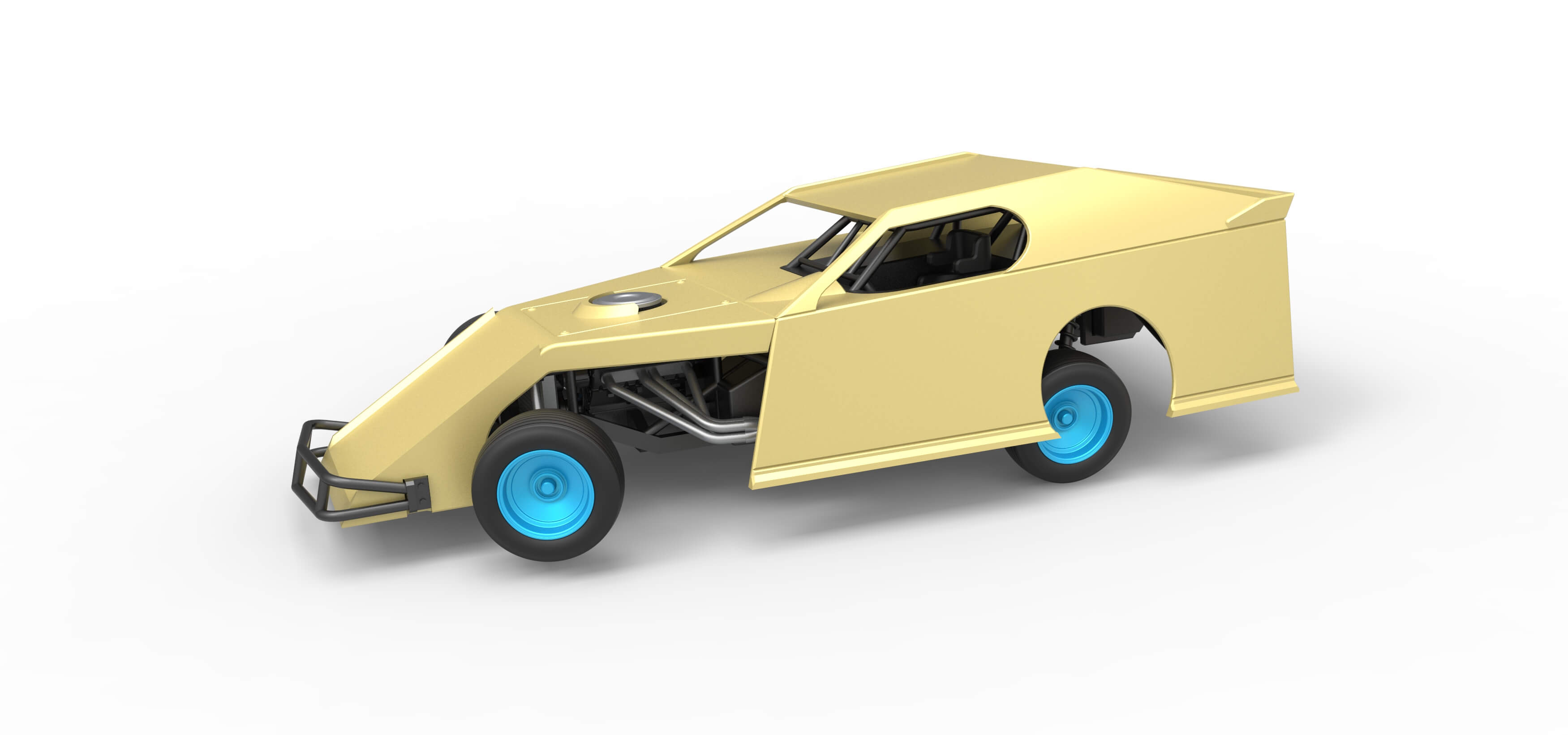 Dirt Modified Stock Car While Turning 1:25 3D Model