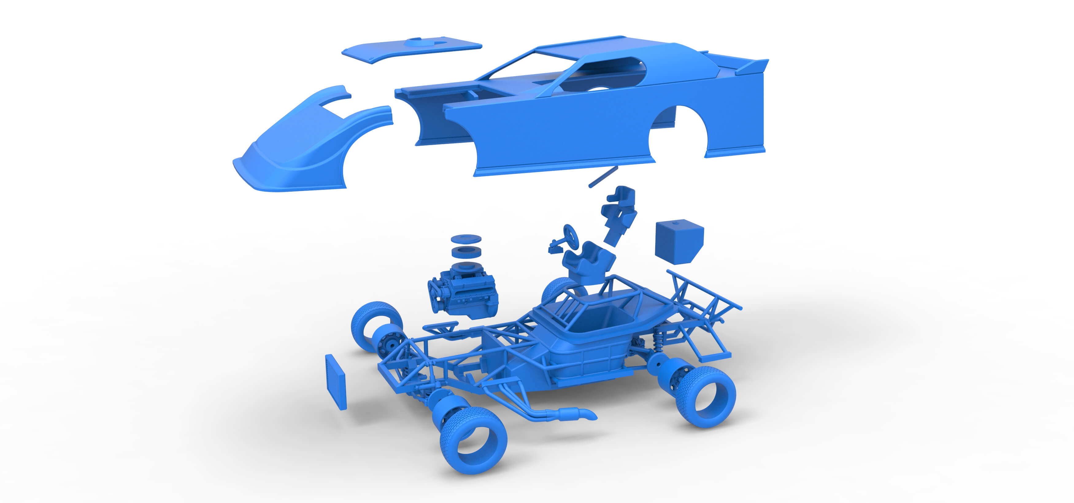 Dirt Modified Super Stock Car 1:25 3D Model