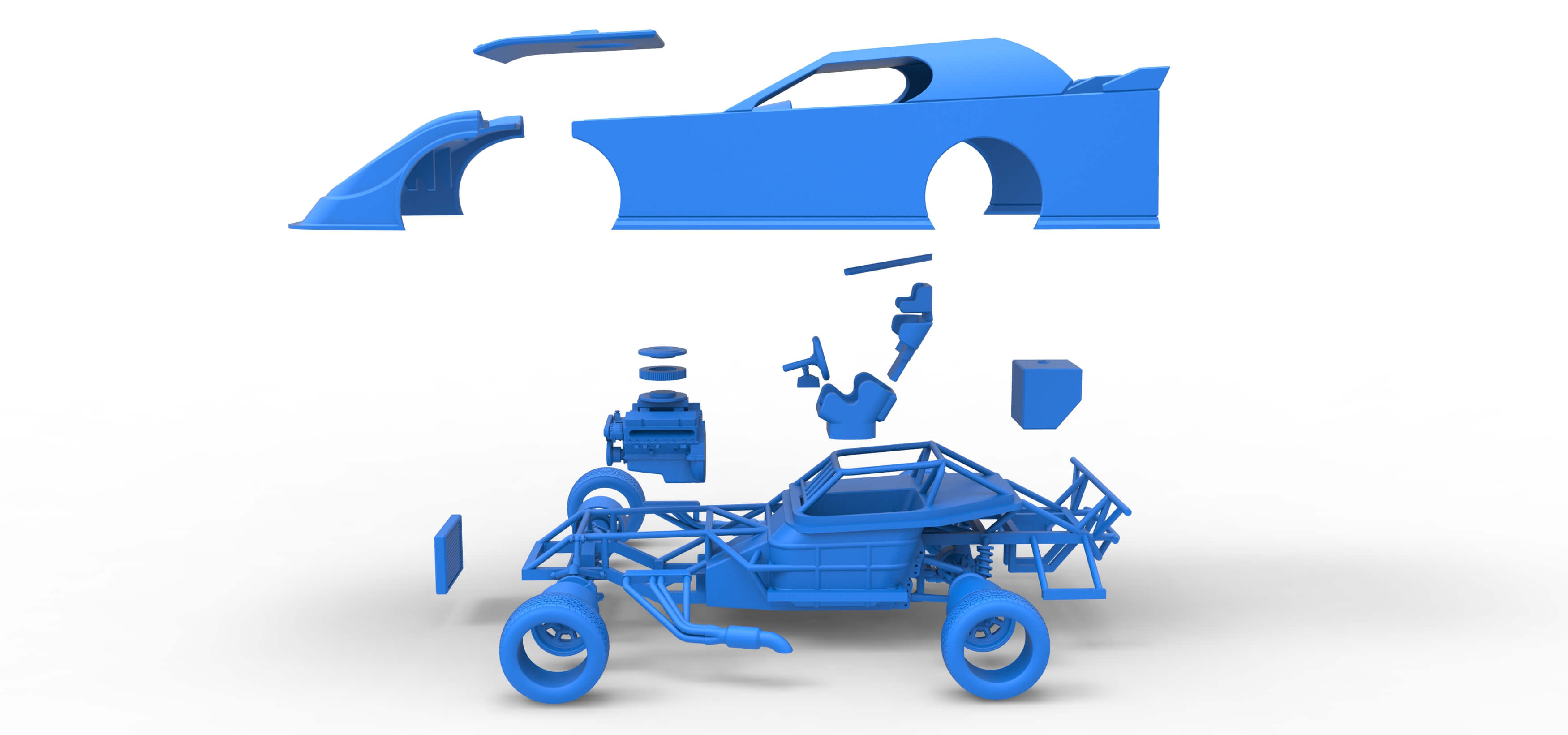 Dirt Modified Super Stock Car 1:25 3D Model