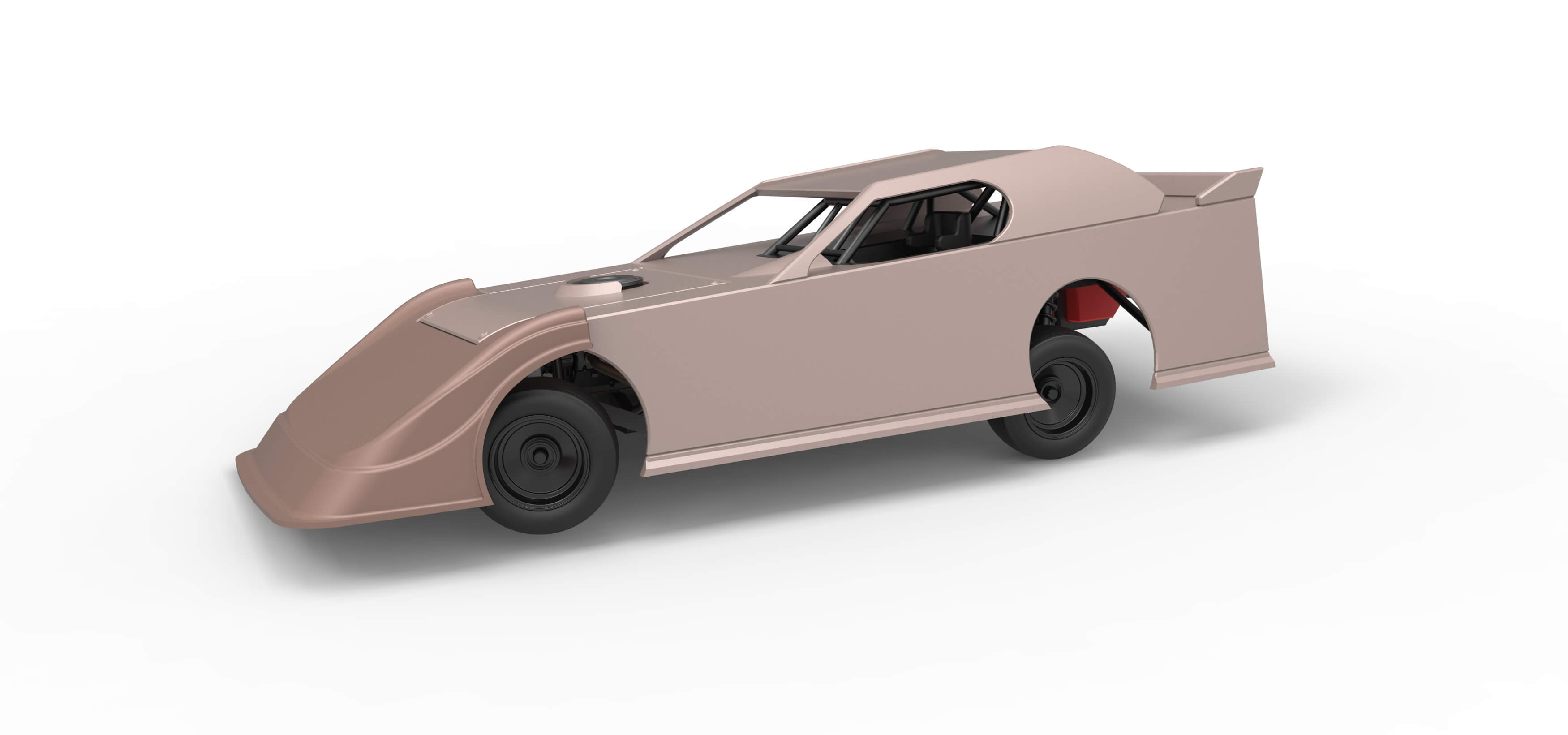 Dirt Modified Super Stock Car While Turning 1:25 3D Model