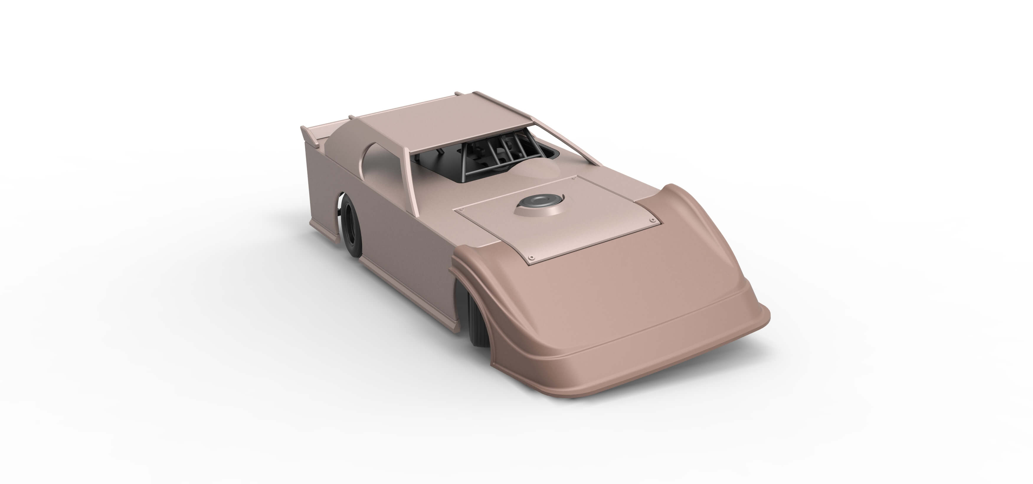 Dirt Modified Super Stock Car While Turning 1:25 3D Model