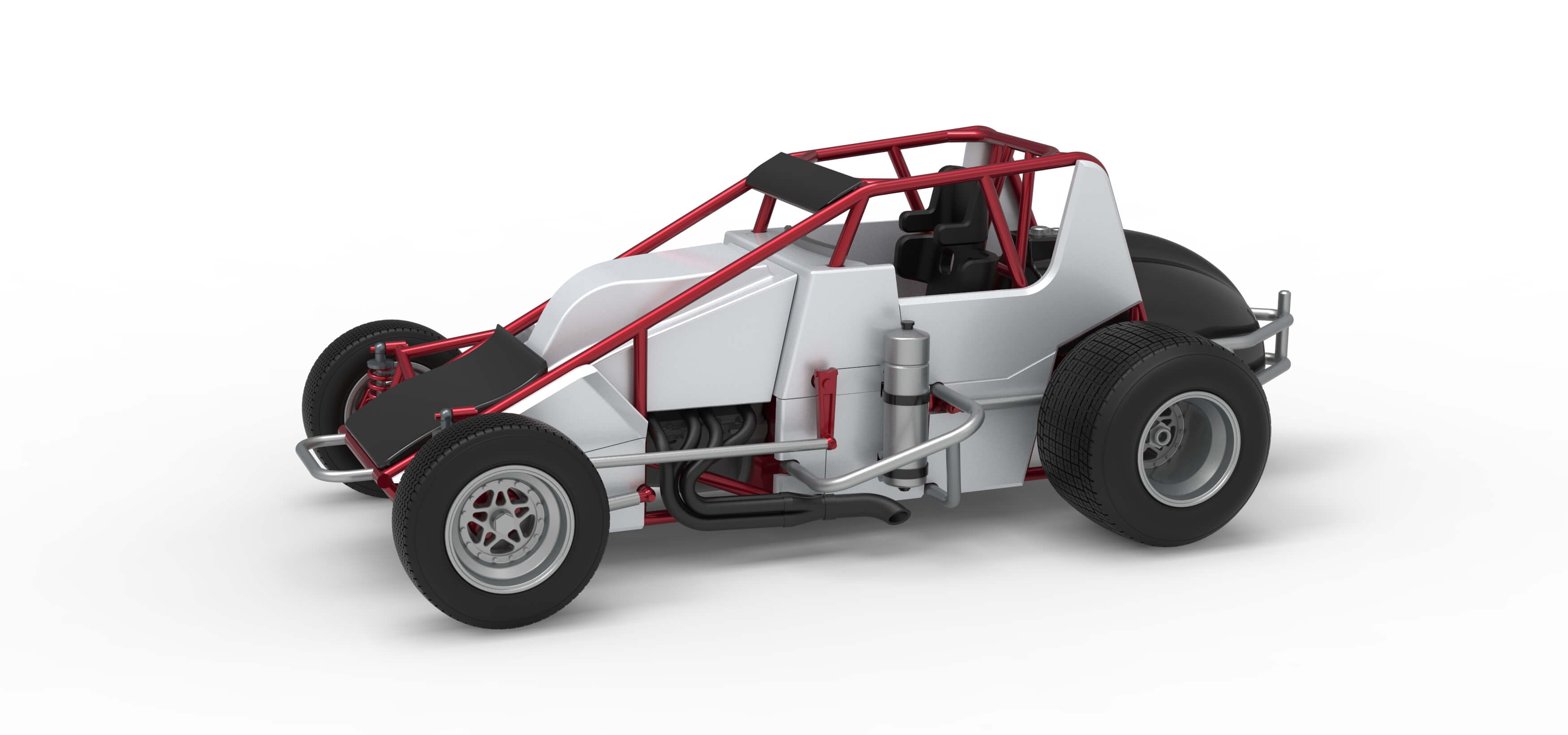 Dirt Silver Crown Car Scale 1:25 3D Model